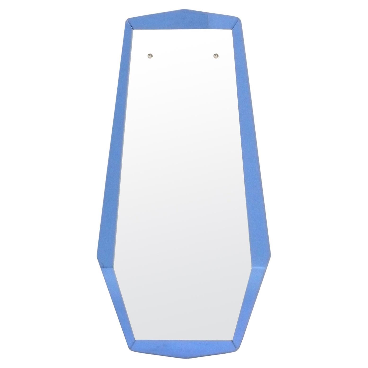 Fontana Arte Style Cobalt Blue Mirror 44"H x 22"W