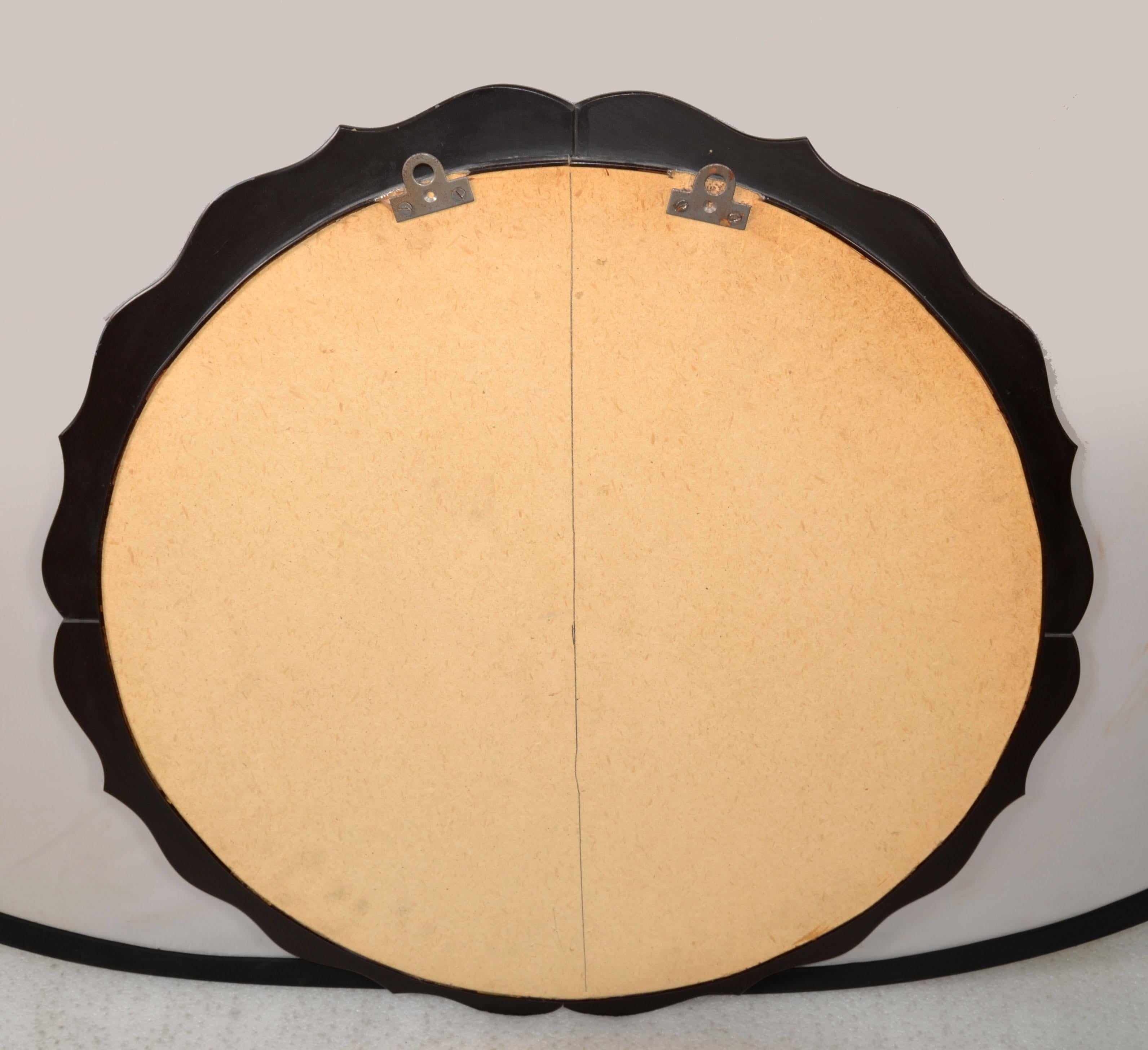 Fontana Arte Style Cobalt Blue Round Double Glass Wall Mirror Italy Art Deco 60s For Sale 6