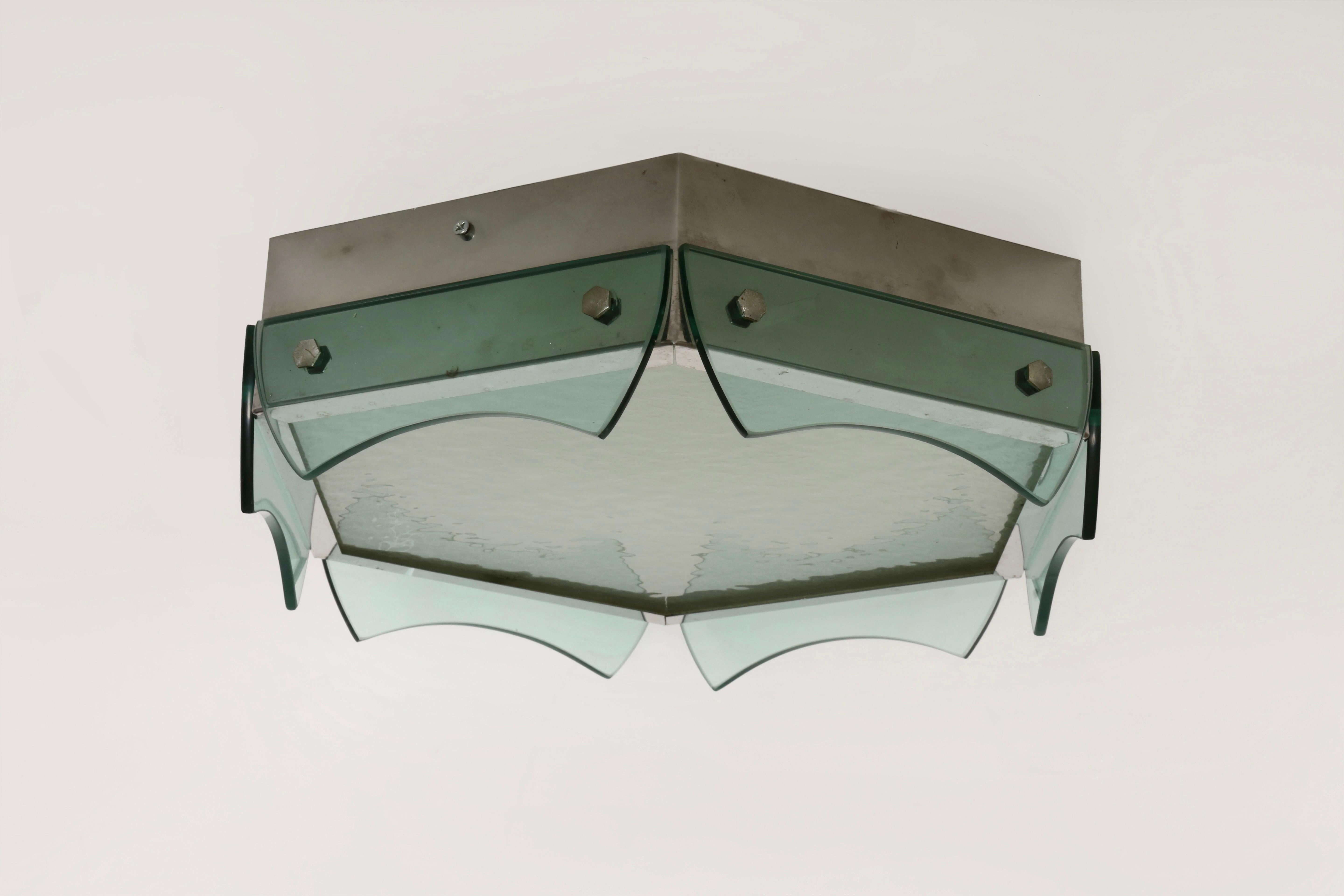 Einbau-Deckenleuchte im Fontana-Arte-Stil von Veca (Metall) im Angebot