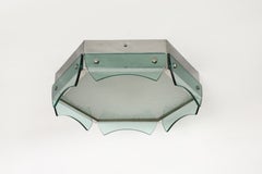 Plafonnier affleurant de style Fontana Arte en chrome par Veca, Italie, années 1970