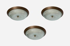 Fontana Arte style flush mount ceiling light, Italy 1960s