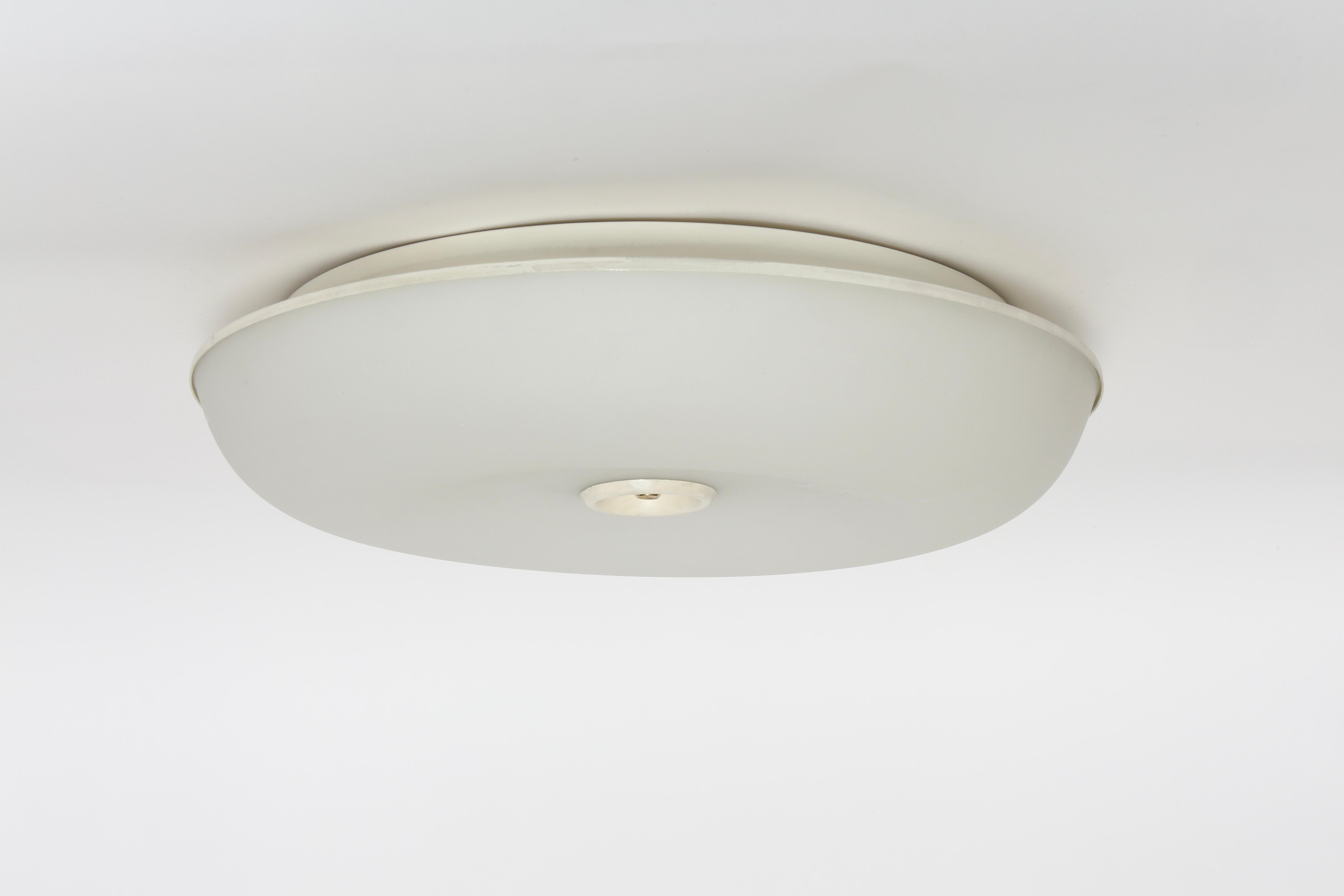 Fontana Arte Style Flush Mount Ceiling Light, Italy, 1960s In Good Condition In Brooklyn, NY