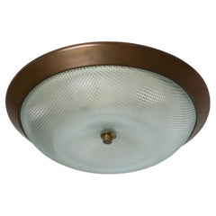 Fontana Arte style flush mount ceiling light, Italy circa 1960s