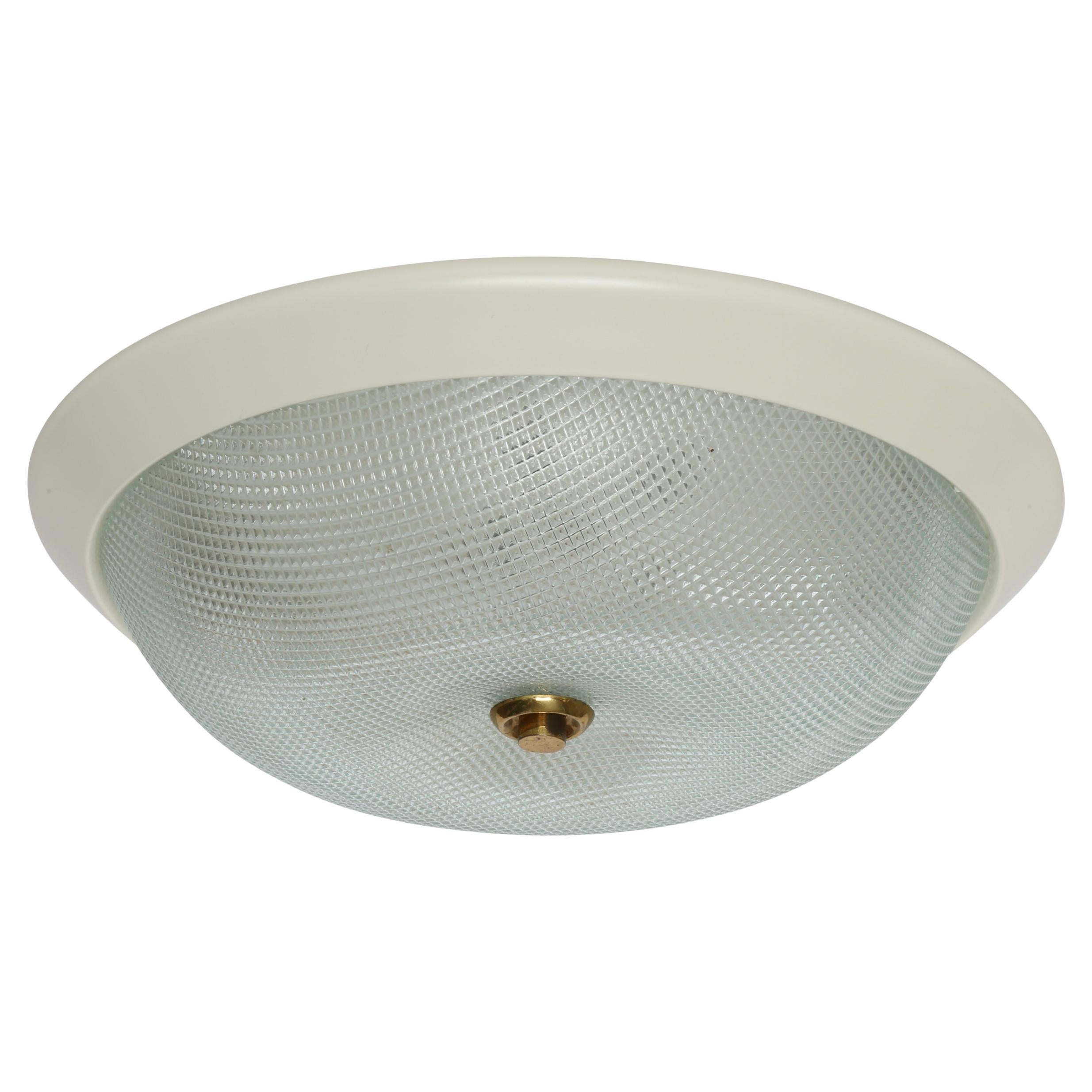 Fontana Arte style flush mount ceiling light, Italy circa 1960s