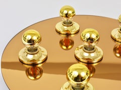 Applique ou applique encastrée en miroir en bronze doré de style Fontana Arte, Italie, 1970
