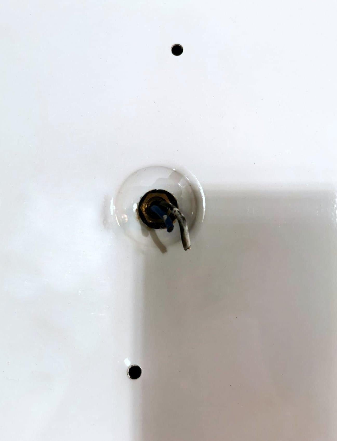 Italienische Deckenleuchte im Fontana Arte-Stil aus Stahl und Glas in Grau im Angebot 8