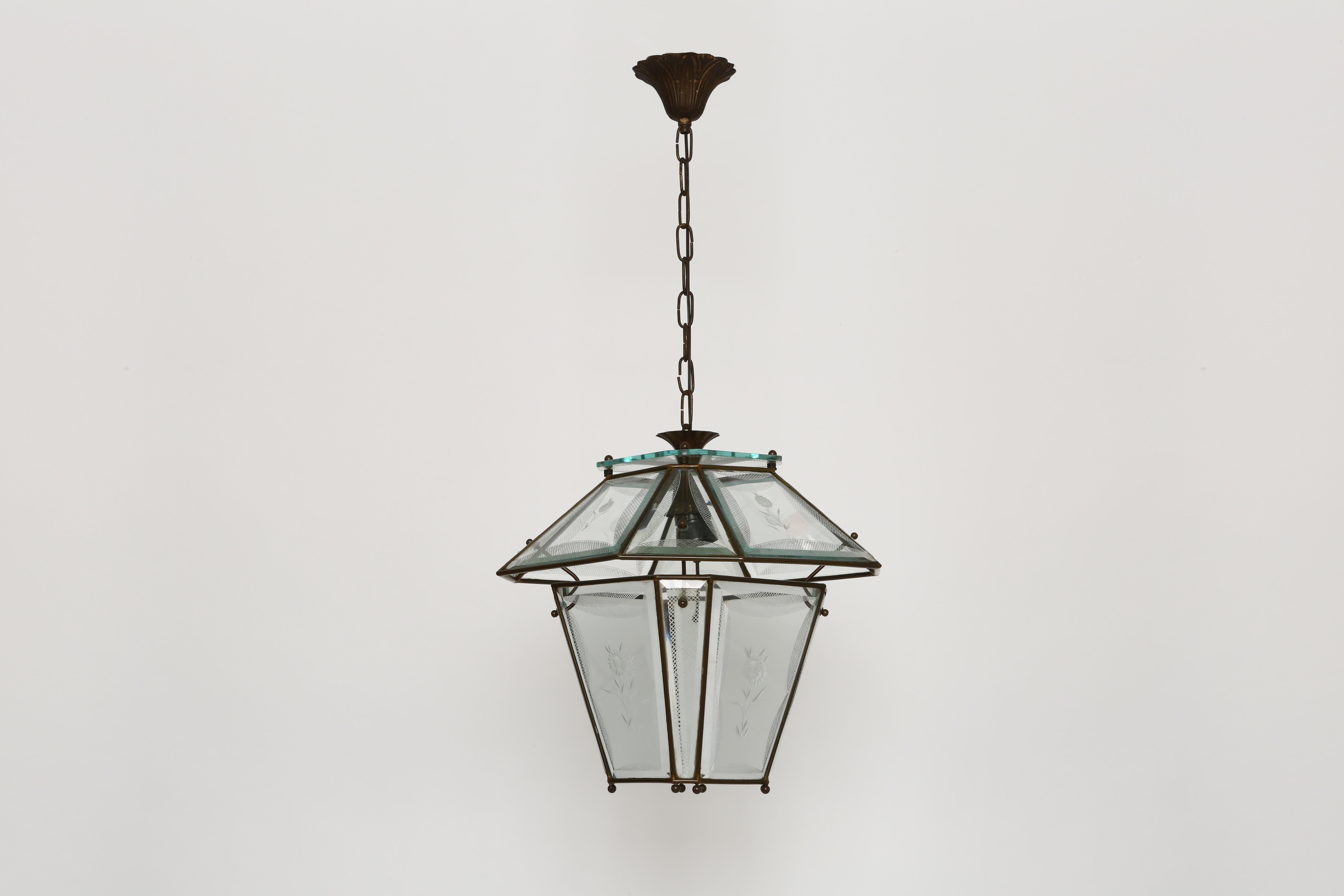Mid-Century Modern Fontana Arte Style Lantern