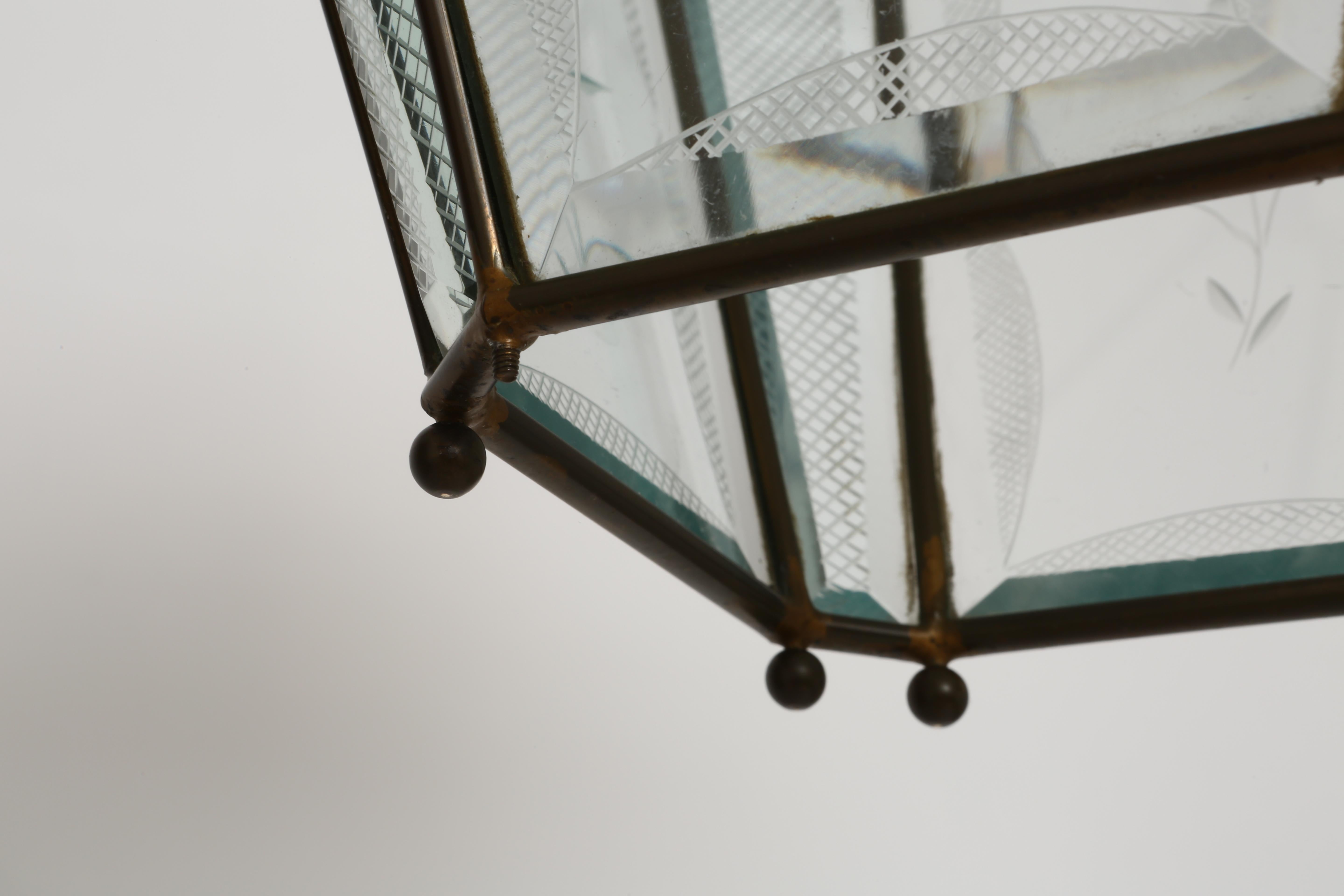 Glass Fontana Arte Style Lantern