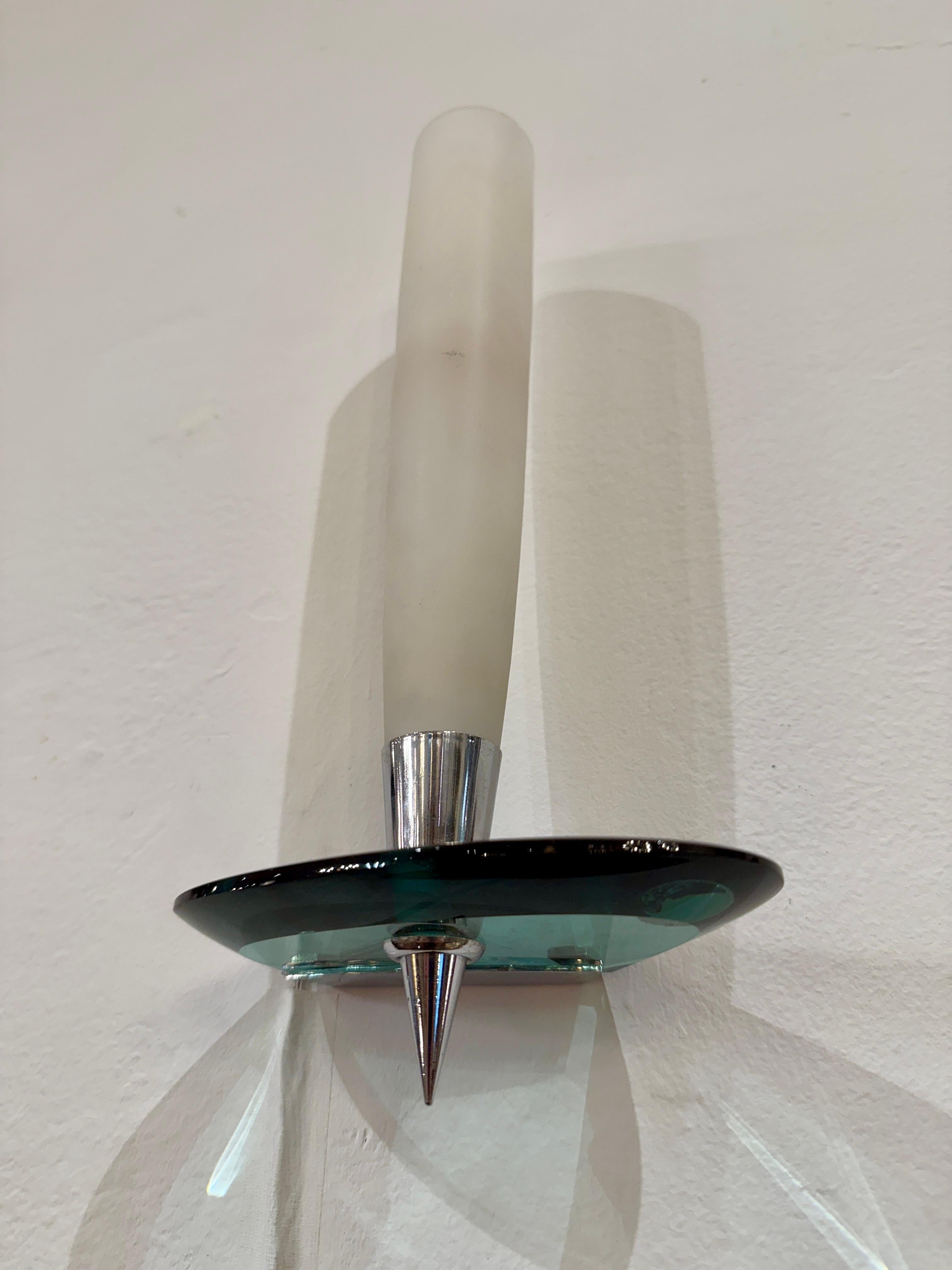 Italian Fontana Arte Style Murano Wall Sconces/ Lights