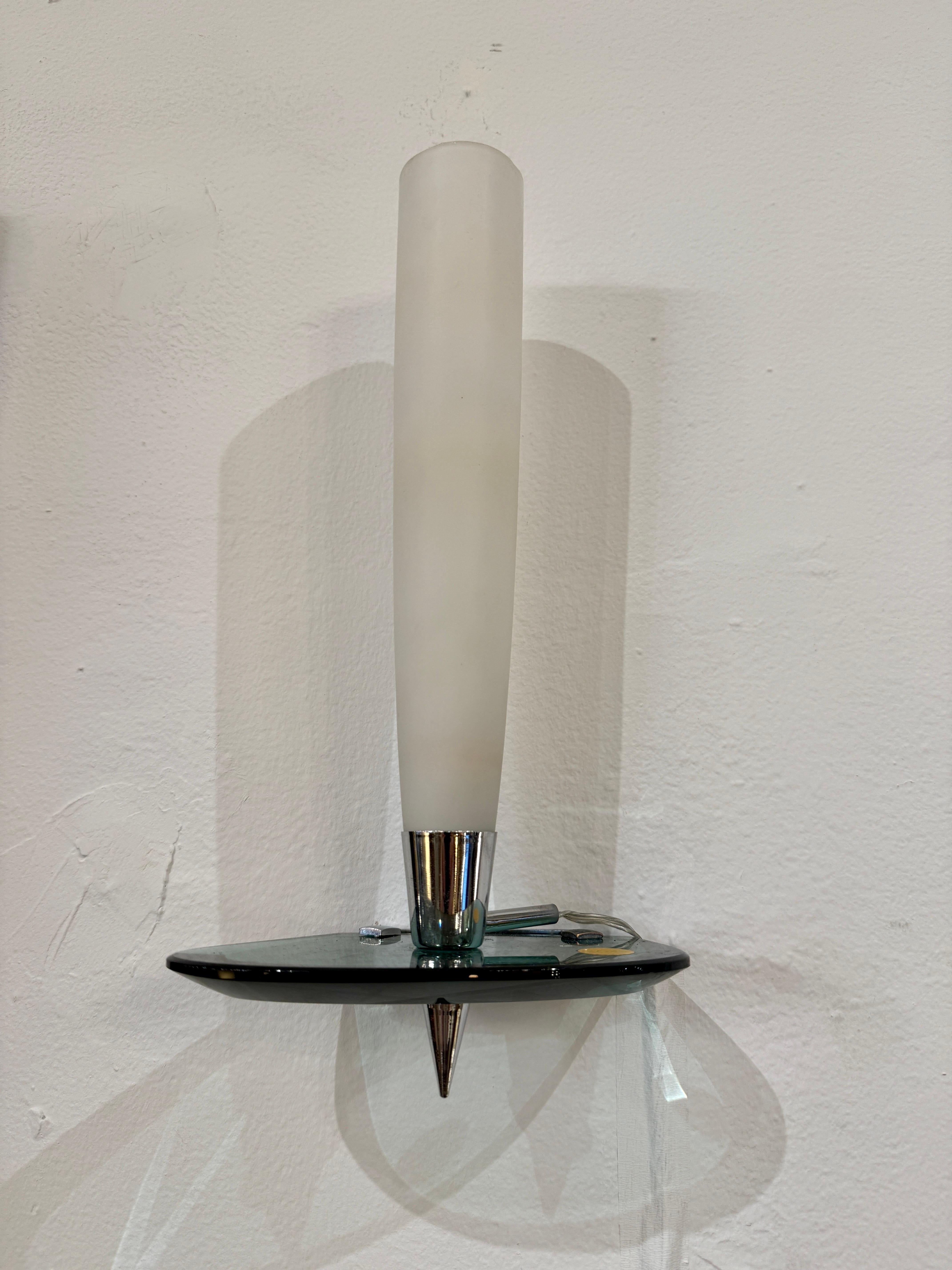 Late 20th Century Fontana Arte Style Murano Wall Sconces/ Lights