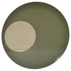 Fontana Arte Style Round Double Glass Wall Mirror Italy Mid-Century Modern 1970