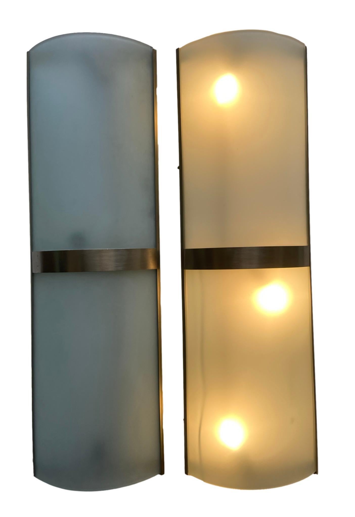 Fontana Arte Style Set of 9 Wall Lamps, Italy, 1960s For Sale 2