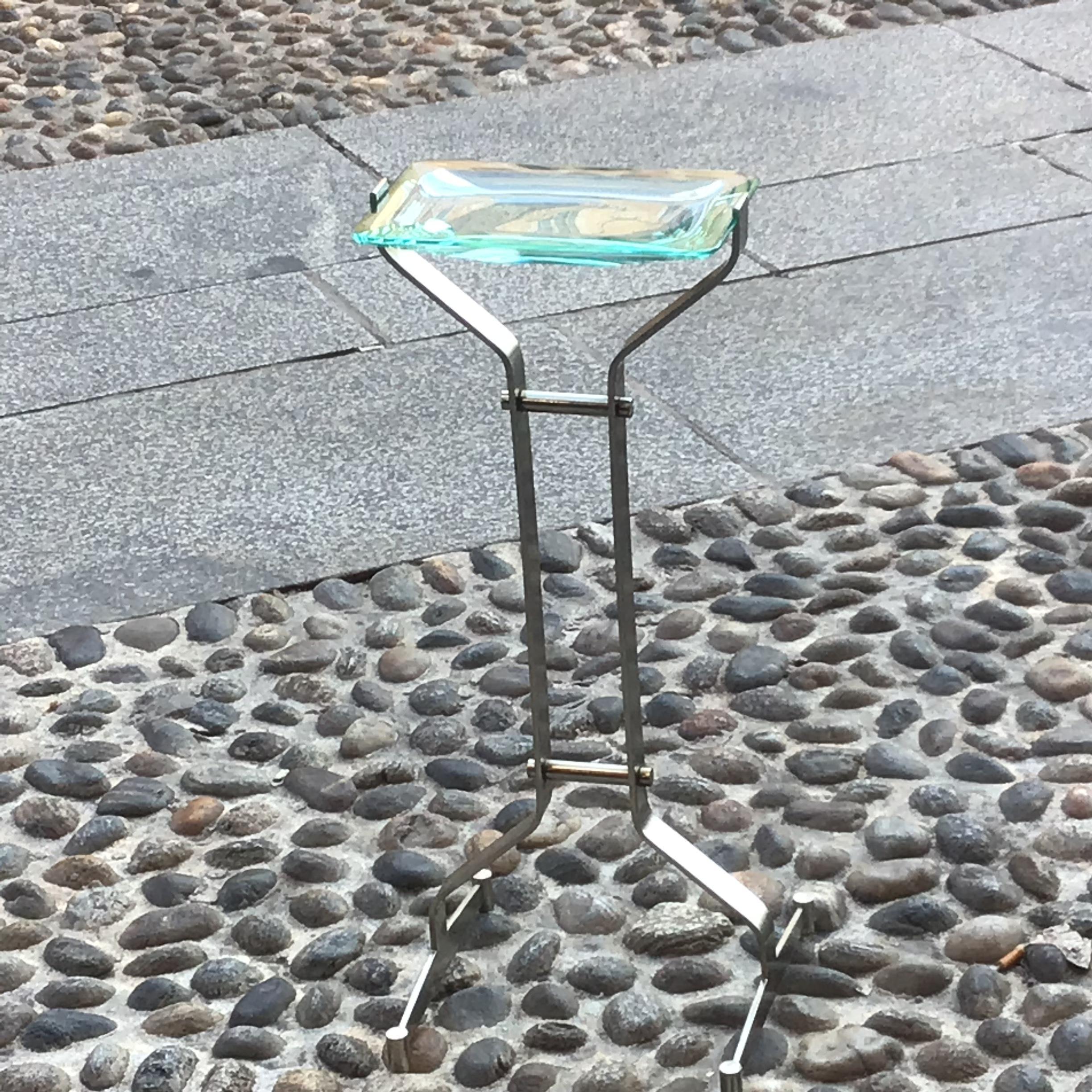 Fontana Arte Svuota Tasche / Posacenere  MetalCrome Glass 1970 Italy  9