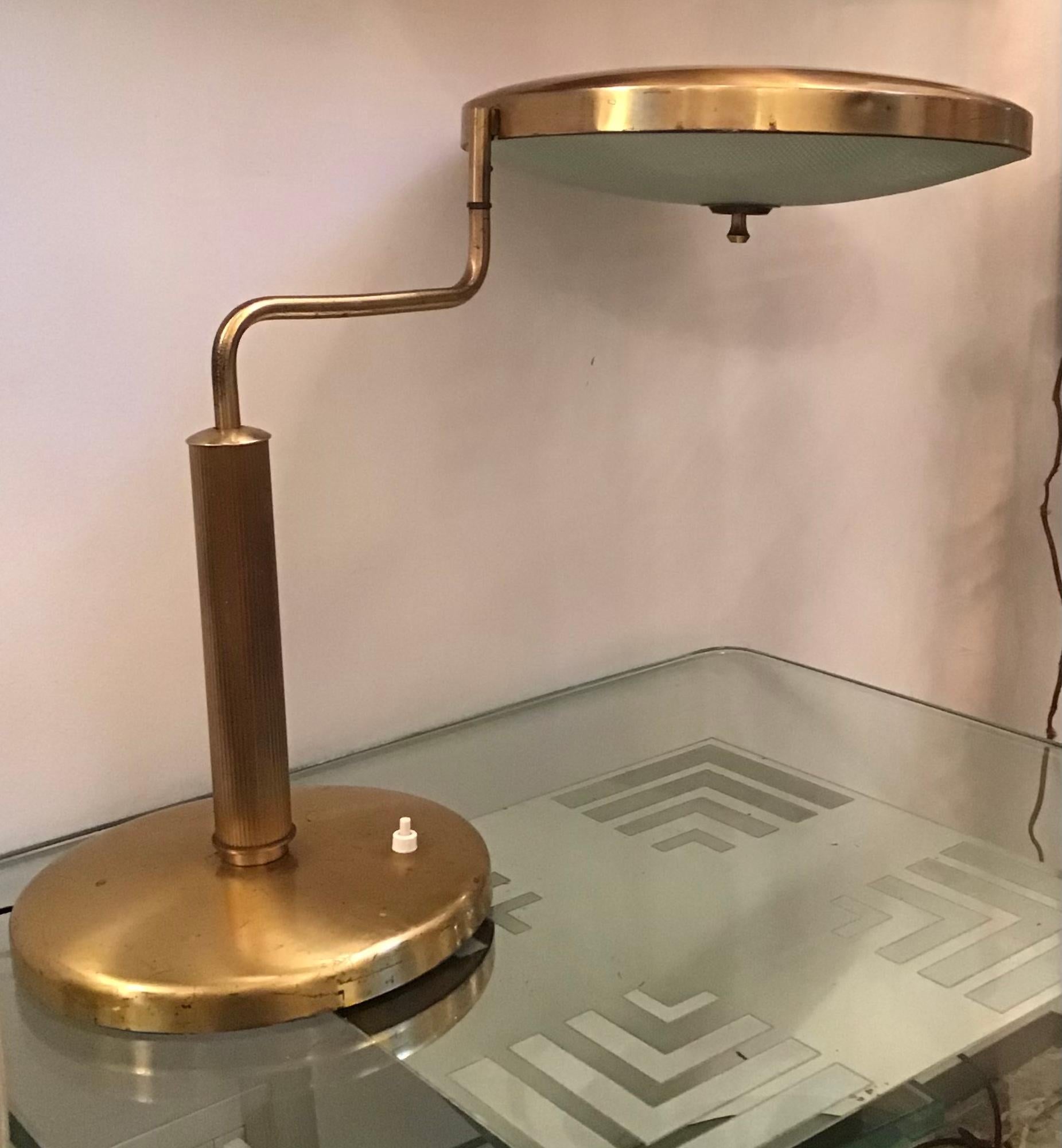 Fontana Arte Table Lamp Brass Glass, 1950, Italy For Sale 6
