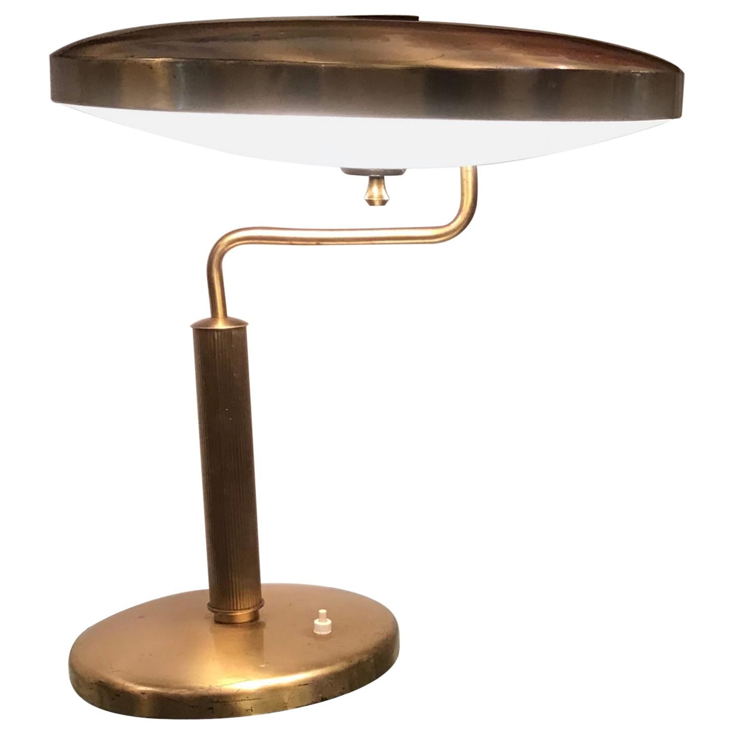 Fontana Arte Table Lamp Brass Glass, 1950, Italy