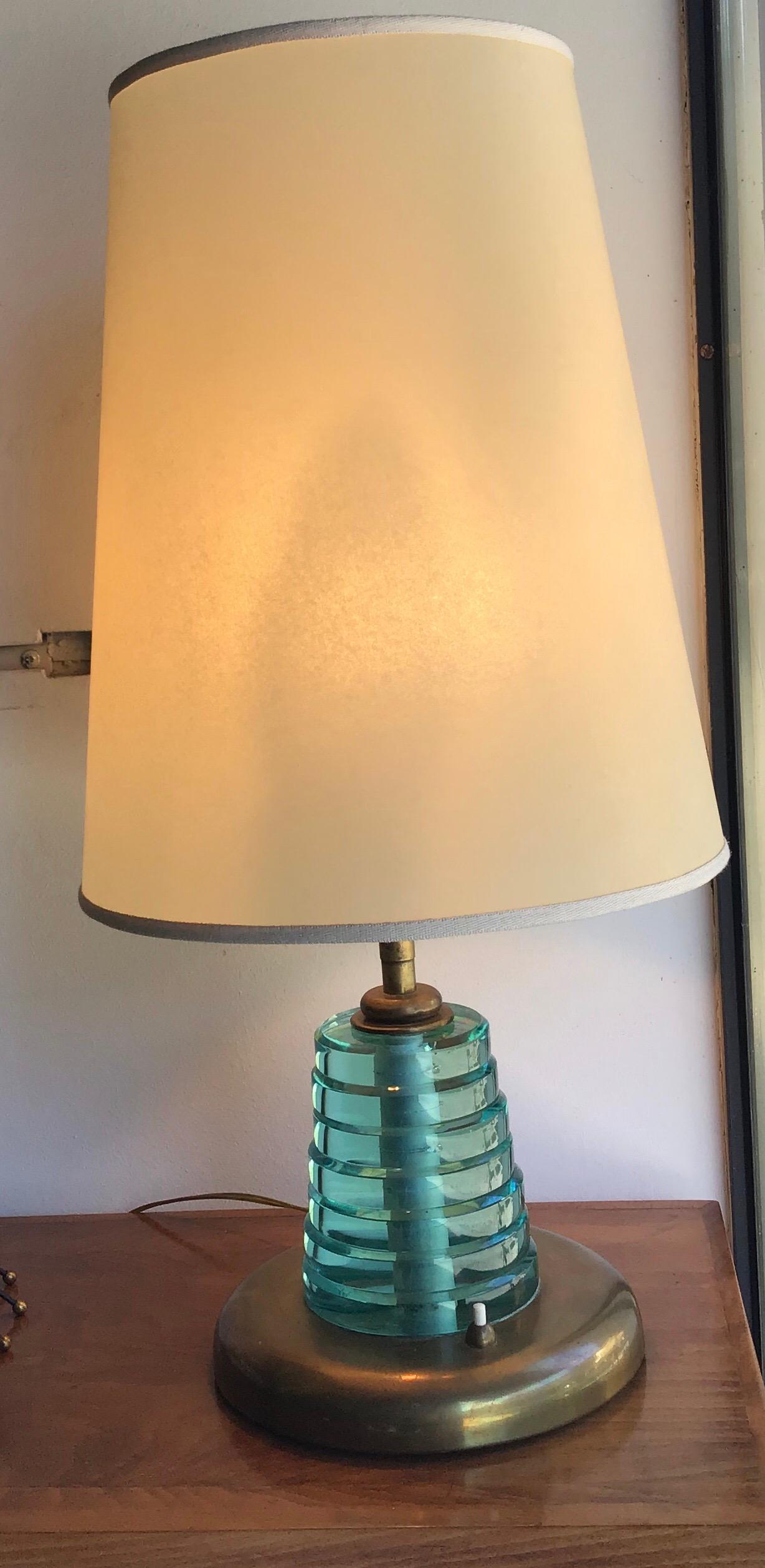 Fontana Arte Table Lamp Brass Glass Pergamena, 1950, Italy  For Sale 4