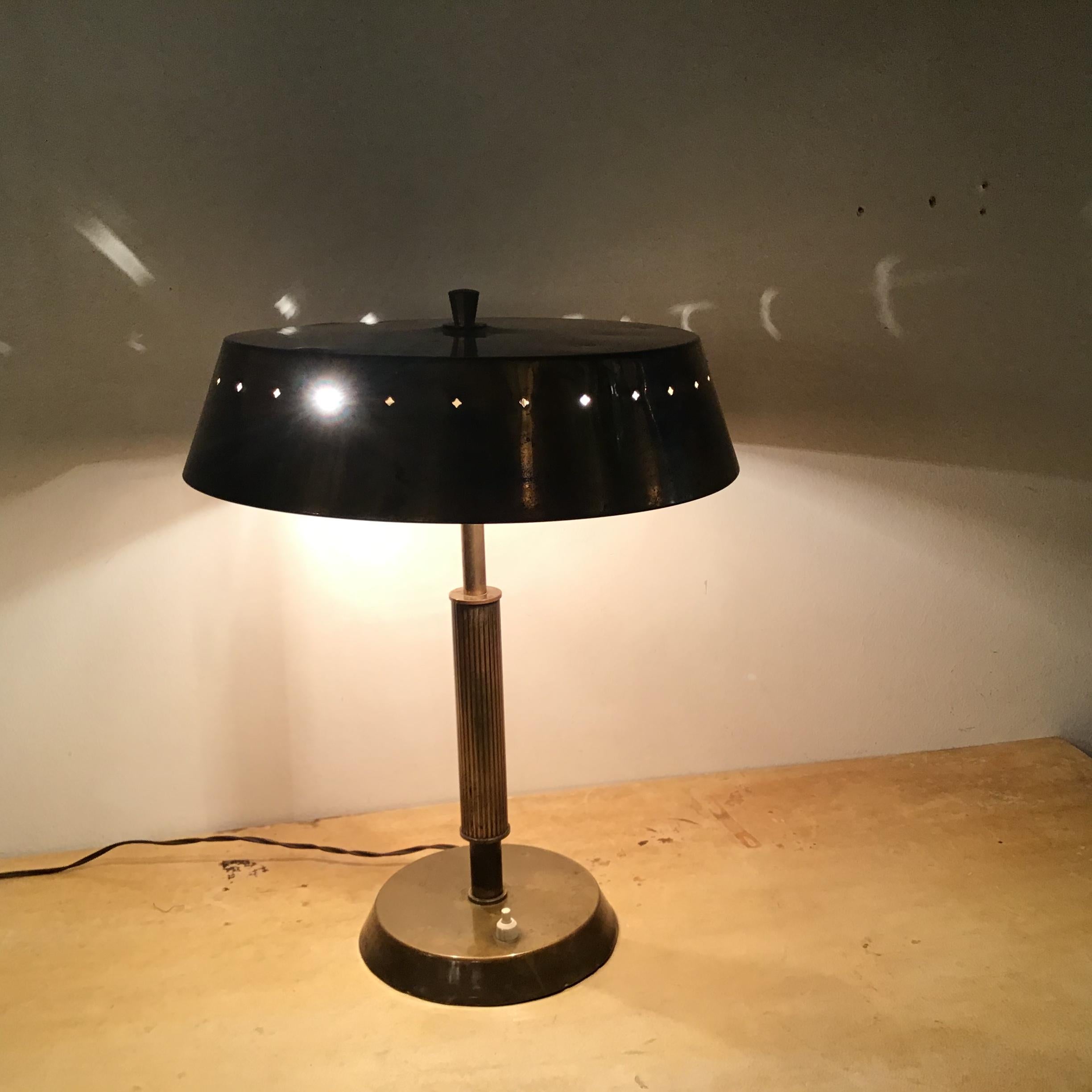 Fontana Arte Table Lamp Brass Iron 1950 Italy For Sale 5