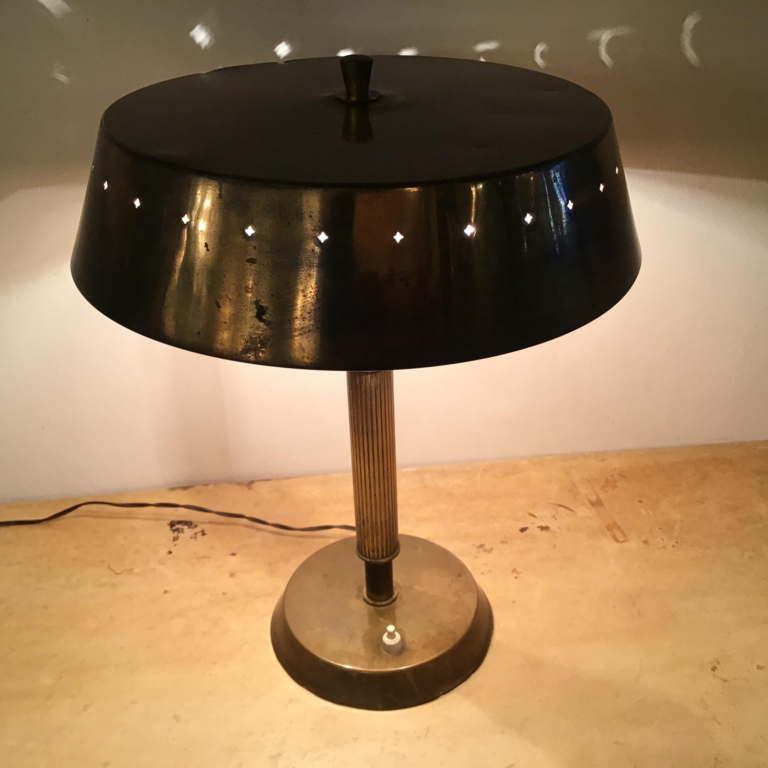 Fontana Arte Table Lamp Brass Iron 1950 Italy For Sale 6