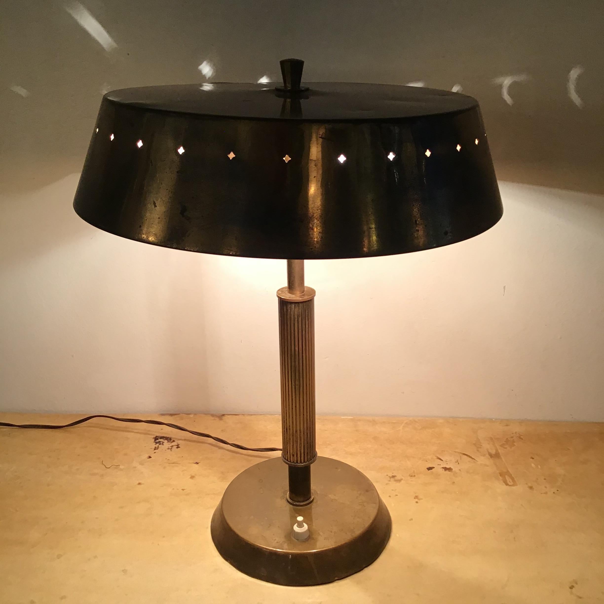 Fontana Arte Table Lamp Brass Iron 1950 Italy For Sale 9