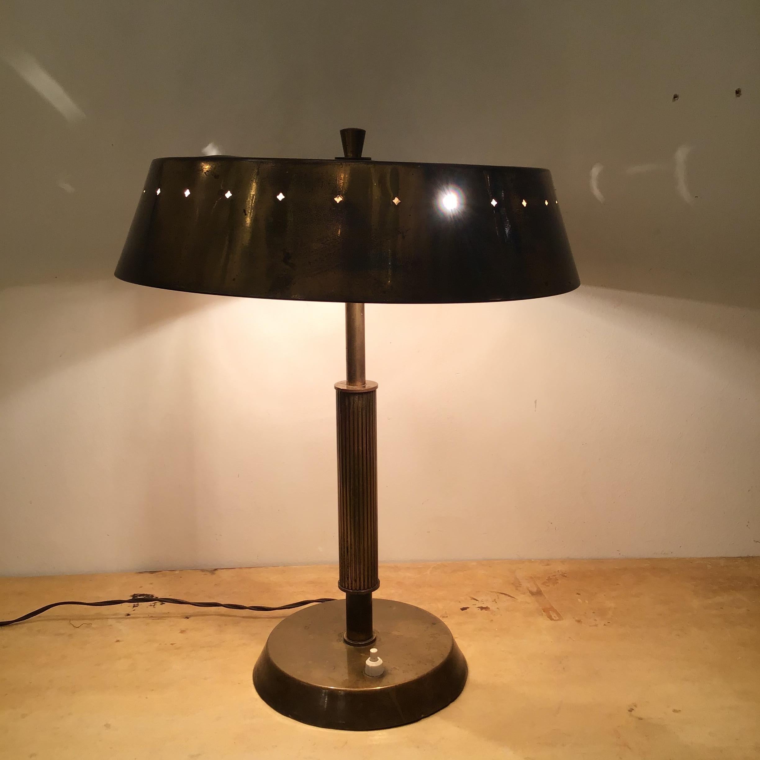 Fontana Arte Table Lamp Brass Iron 1950 Italy For Sale 11