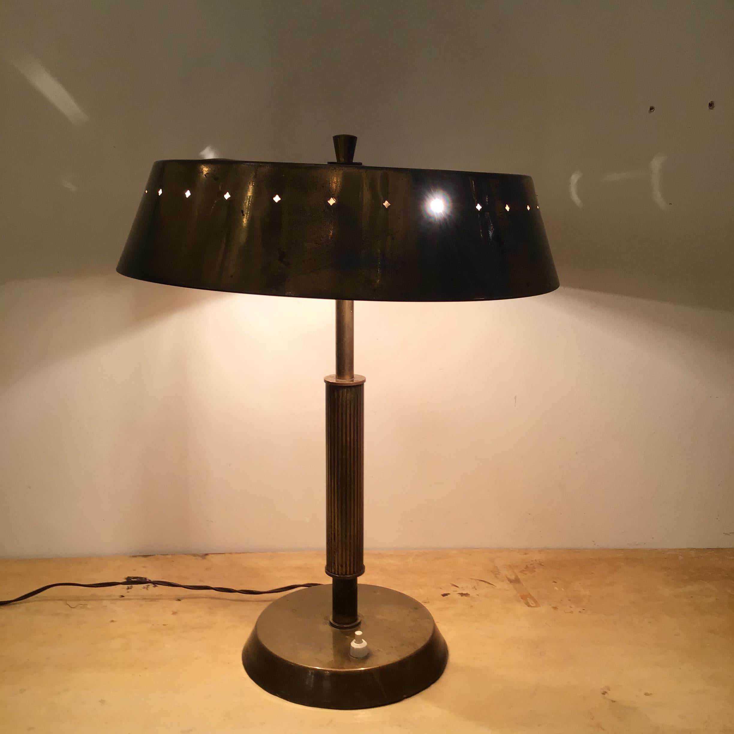 Fontana Arte Table Lamp Brass Iron 1950 Italy For Sale 12