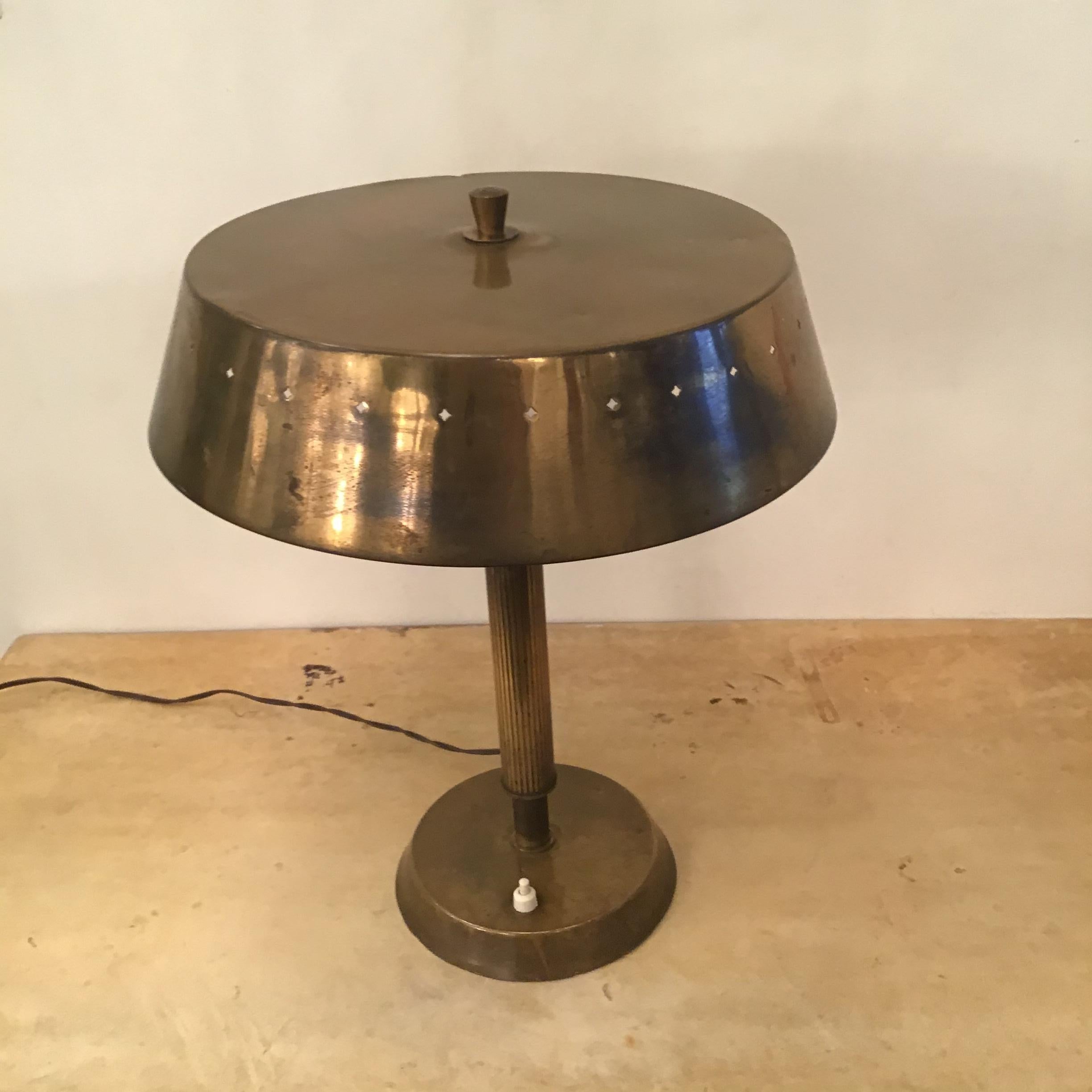 Other Fontana Arte Table Lamp Brass Iron 1950 Italy For Sale