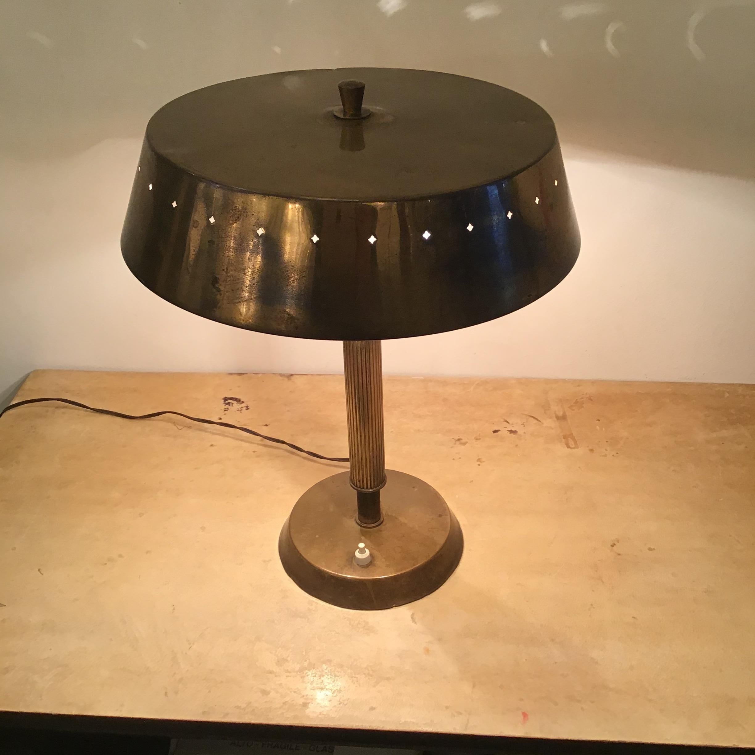 Fontana Arte Table Lamp Brass Iron 1950 Italy For Sale 1