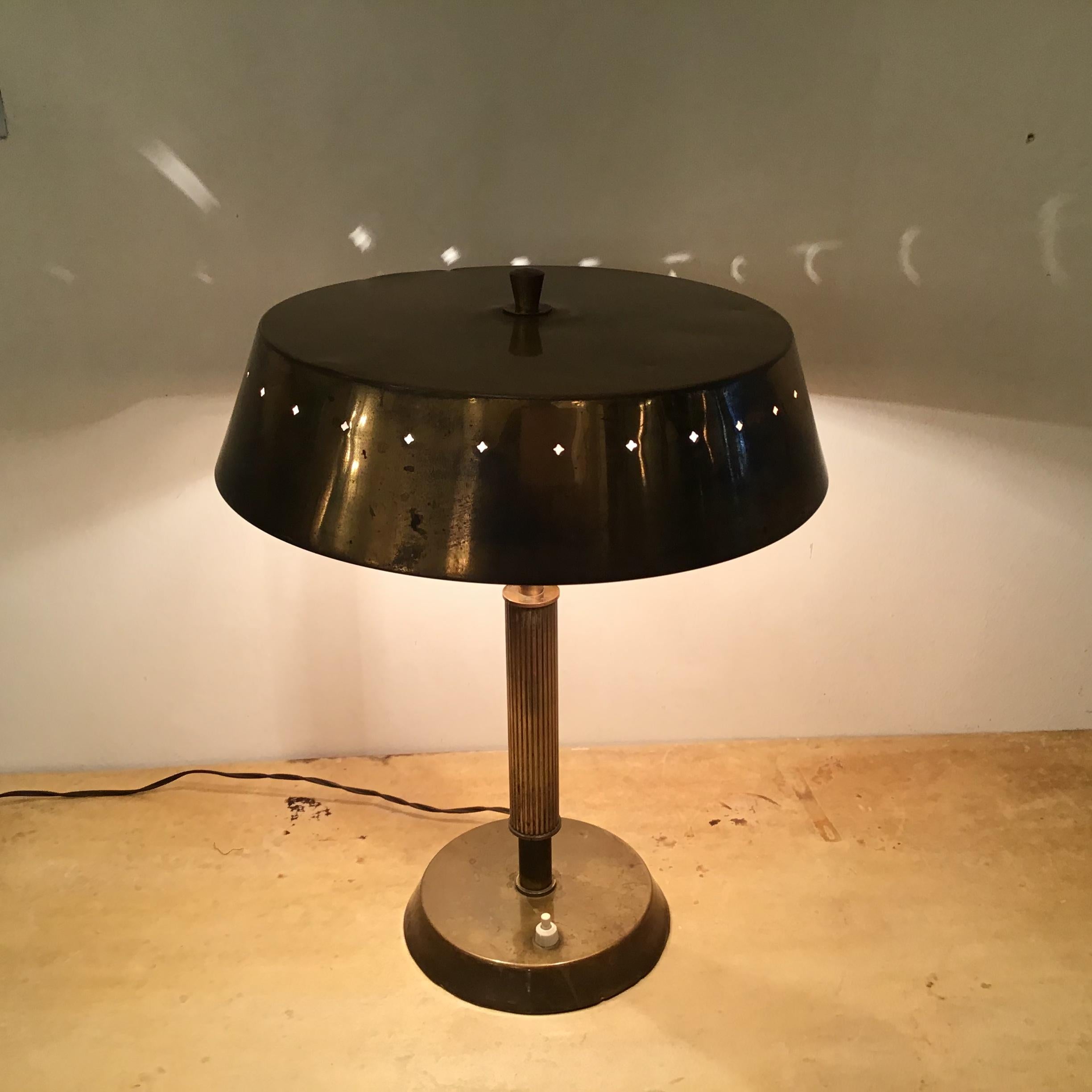 Fontana Arte Table Lamp Brass Iron 1950 Italy For Sale 4
