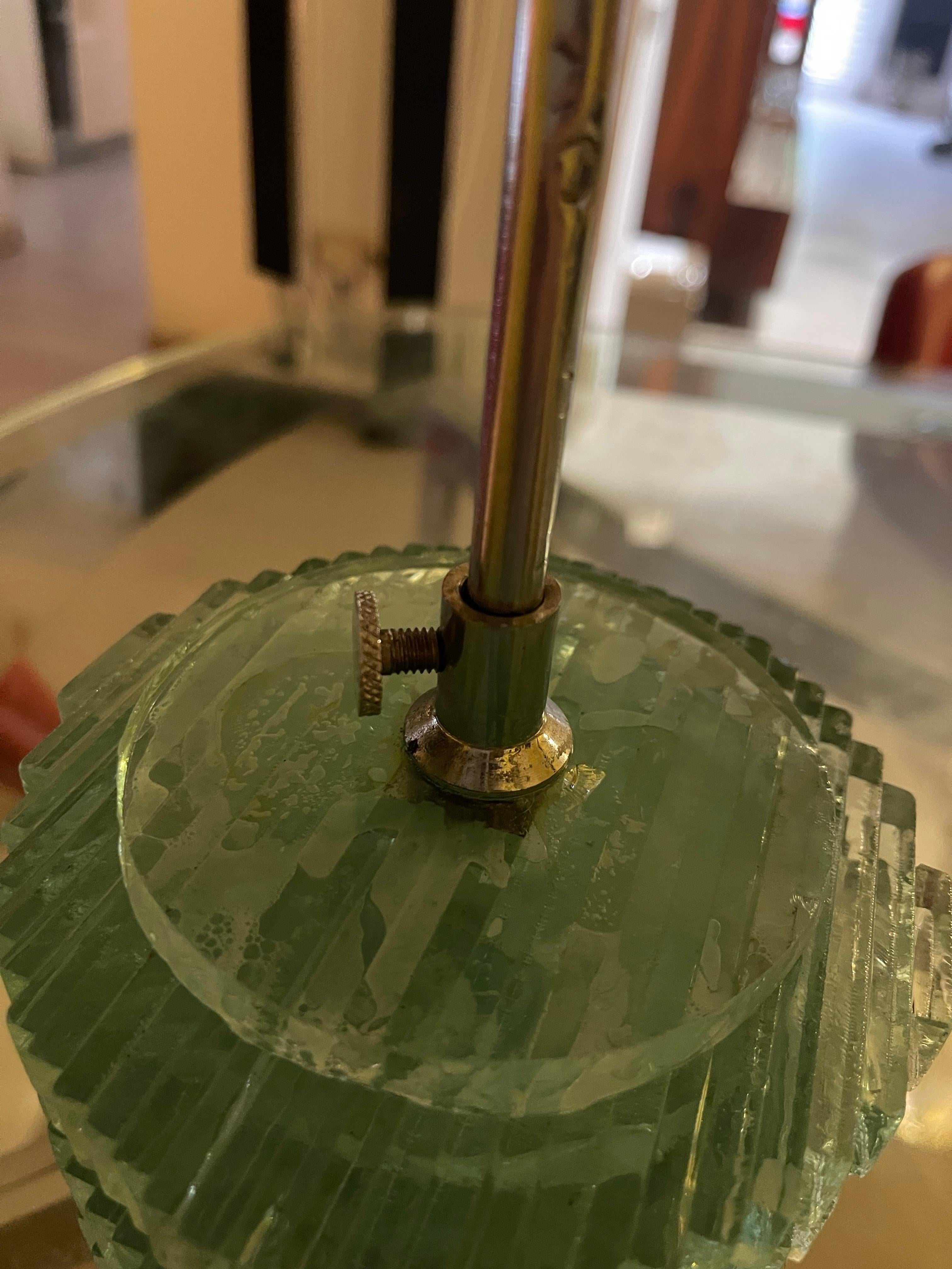 Lámpara de sobremesa Fontana Arte Cristal único, Italia Años 60 en venta 1