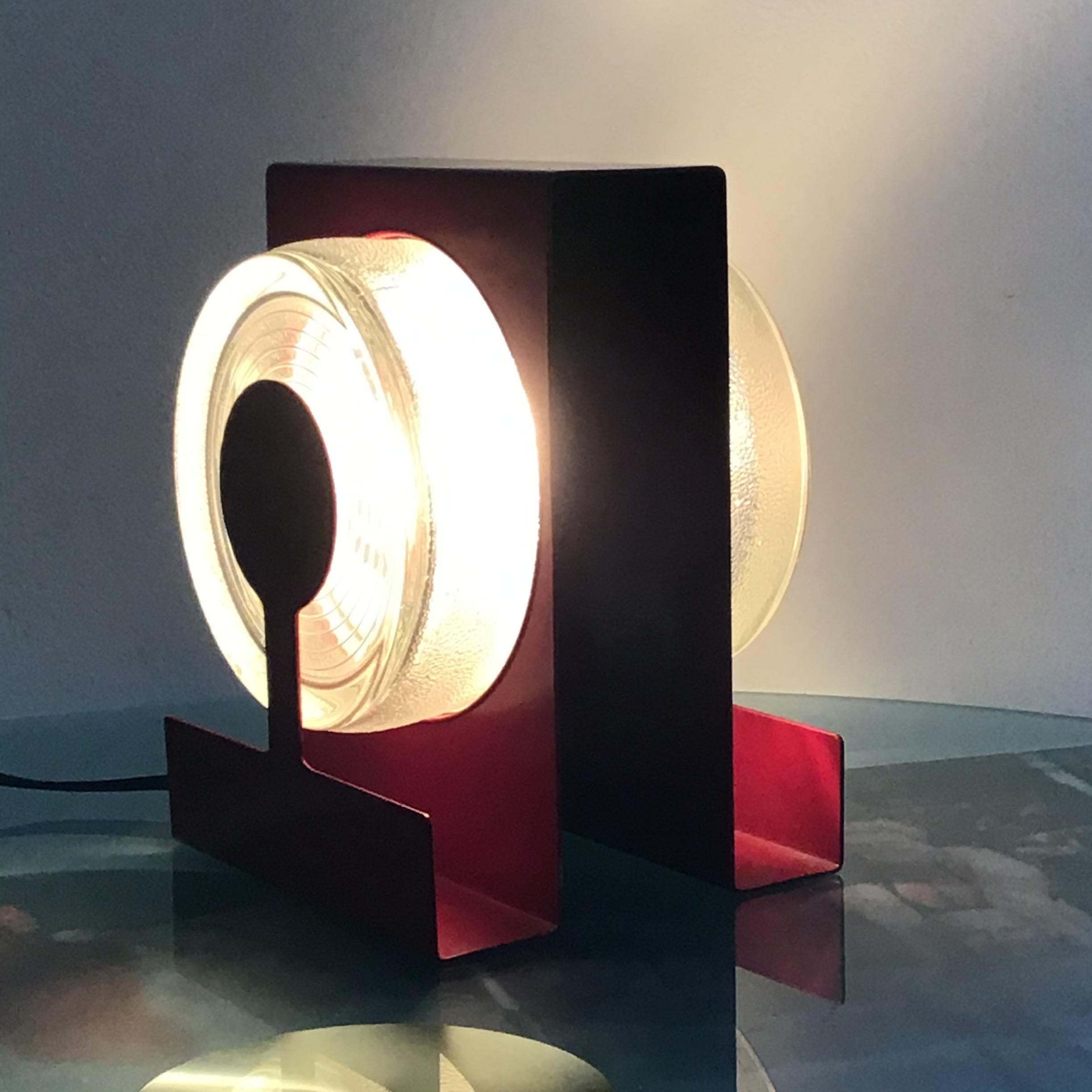 Fontana Arte Table Lamp “Yoyo” “ Eugenio Gentili Tedeschi” Glass Metal 1970 IT For Sale 6