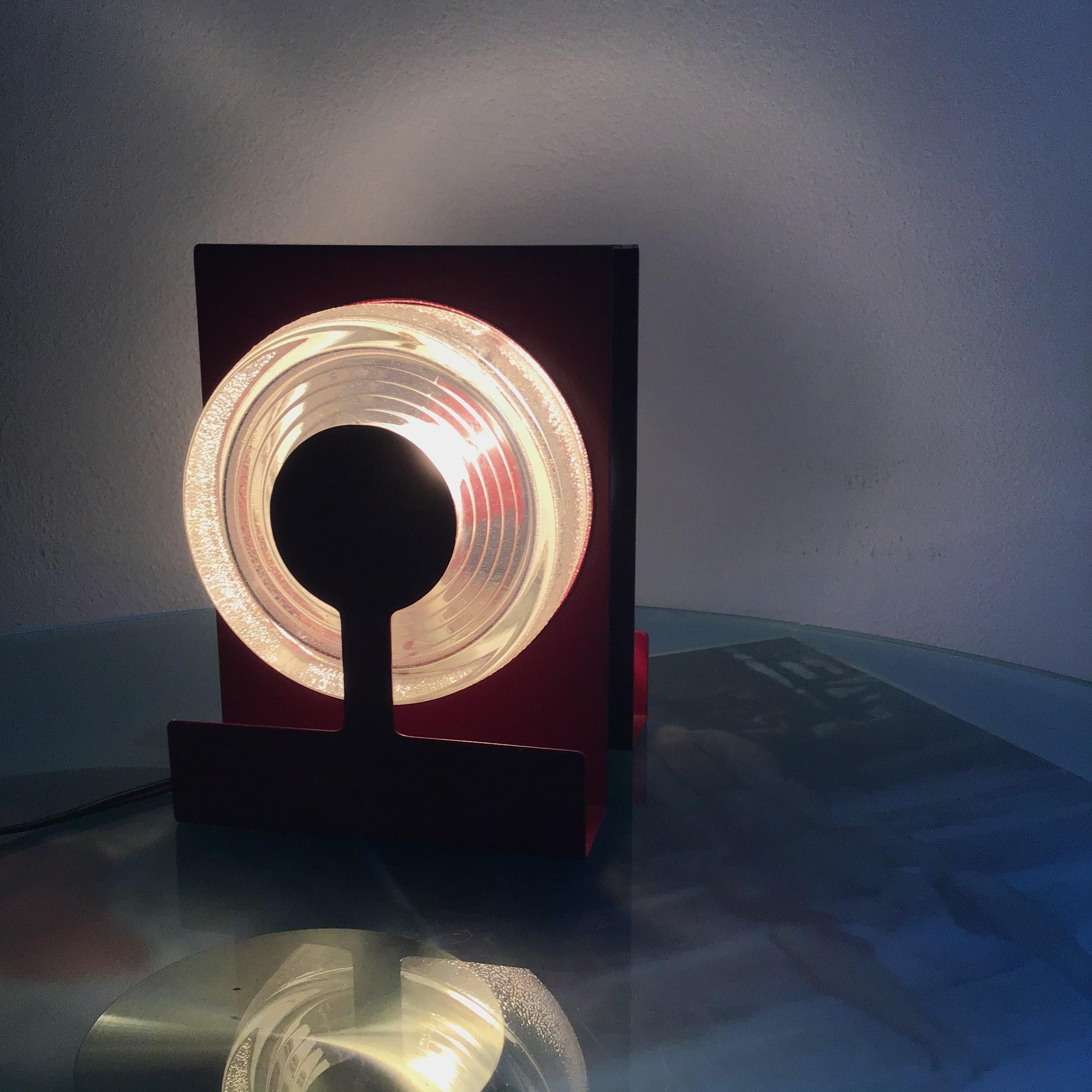 Fontana Arte Table Lamp “Yoyo” “ Eugenio Gentili Tedeschi” Glass Metal 1970 IT For Sale 10