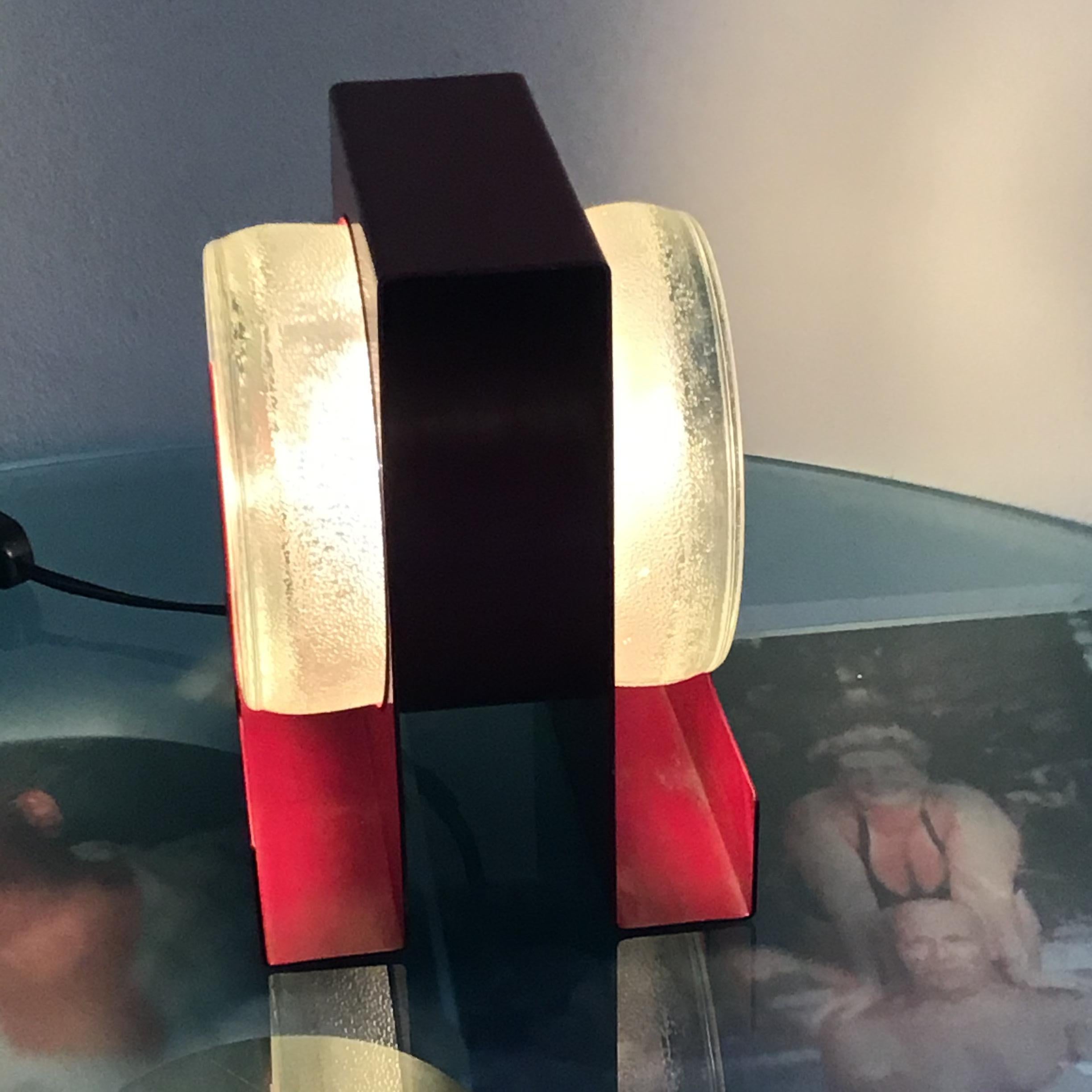 Fontana Arte Table Lamp “Yoyo” “ Eugenio Gentili Tedeschi” Glass Metal 1970 IT For Sale 3