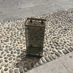 Fontana Arte Umbrella Stand Brass Glass, 1955, Italy