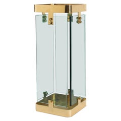 Fontana Arte Umbrella Stand in Glass and Brass 1960-70 Italy