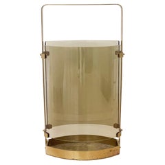 Retro Fontana Arte Umbrella Stand with Smoked Glass