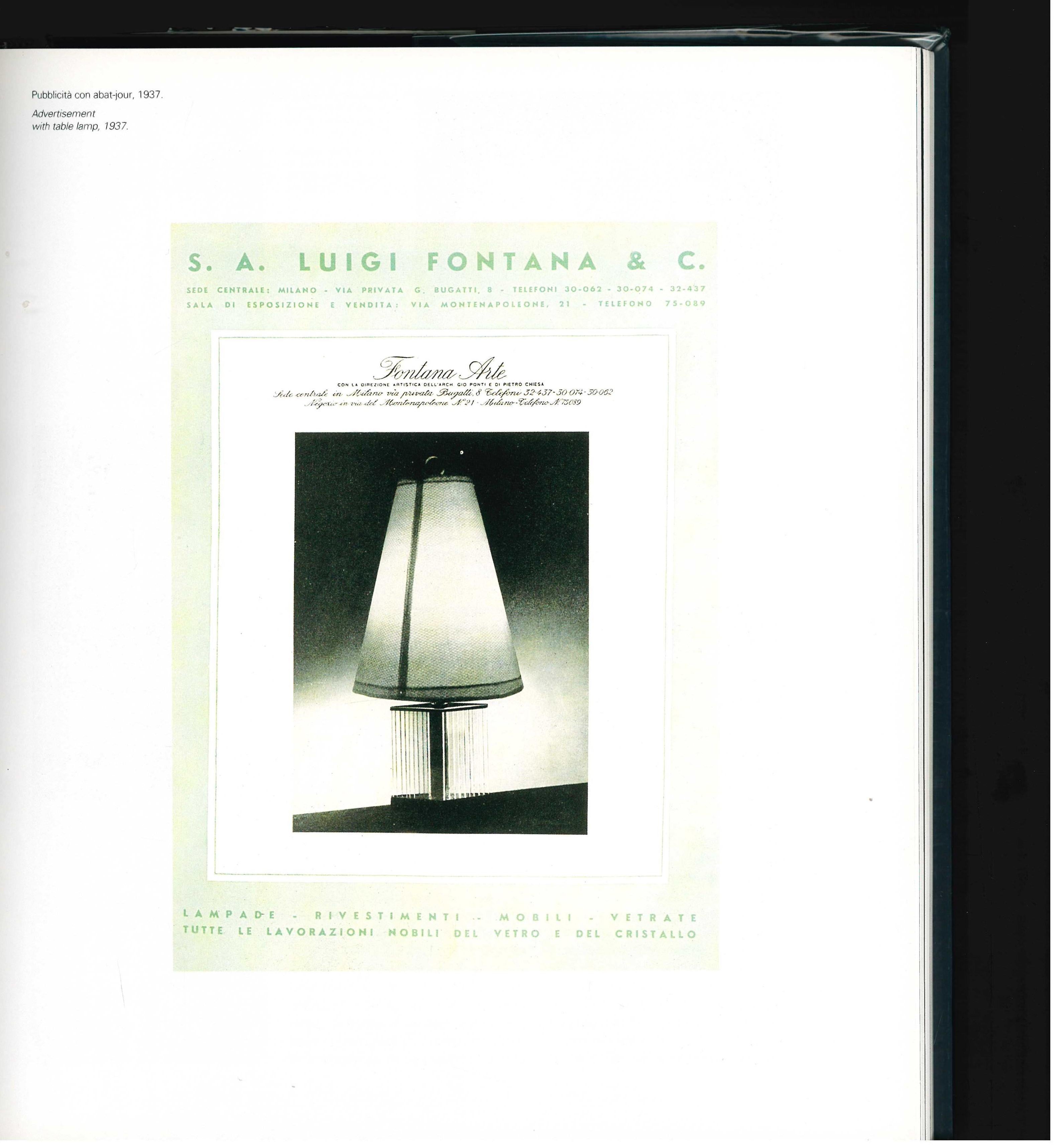 Hardback book with dust jacket in good condition. 239 pages with text in English and Italian, this book discusses the history of Fontana Arte the company which was famous for the countless and various inventions in the field of household