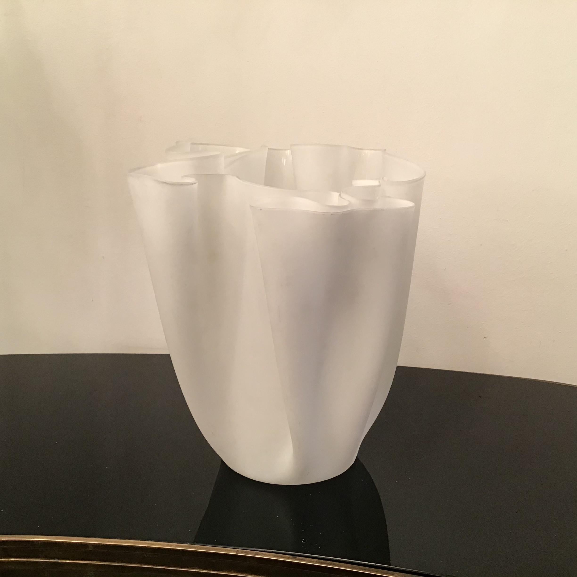 Other Fontana Arte Vase Glass 1950 Italy For Sale