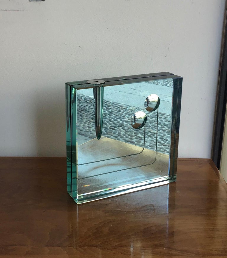 Fontana Arte Vase Glass metal 1950 Italy at 1stDibs