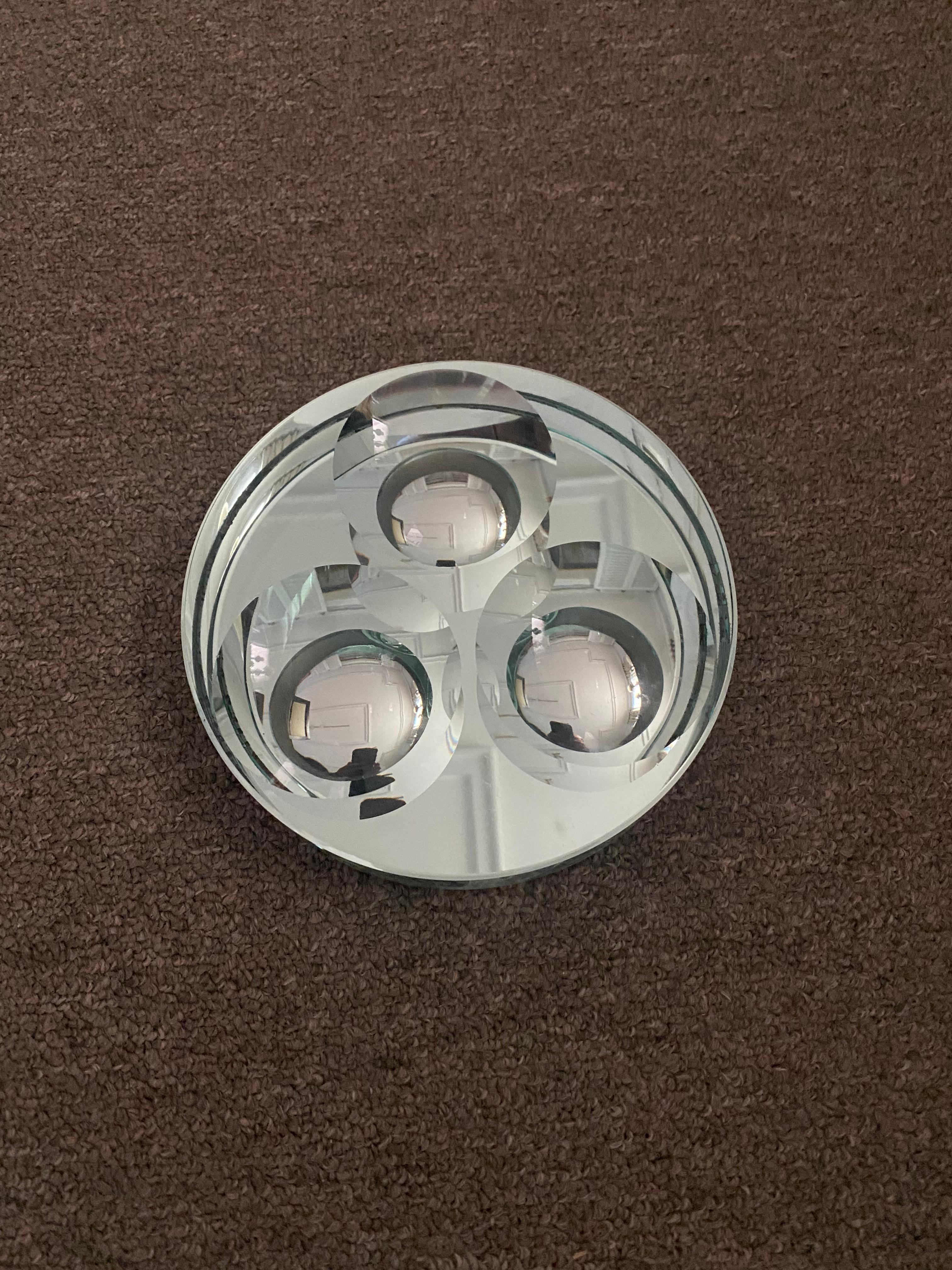 Mid-Century Modern Fontana Arte vide poche dish Max Ingrand 1960 mid century Italy three concave For Sale