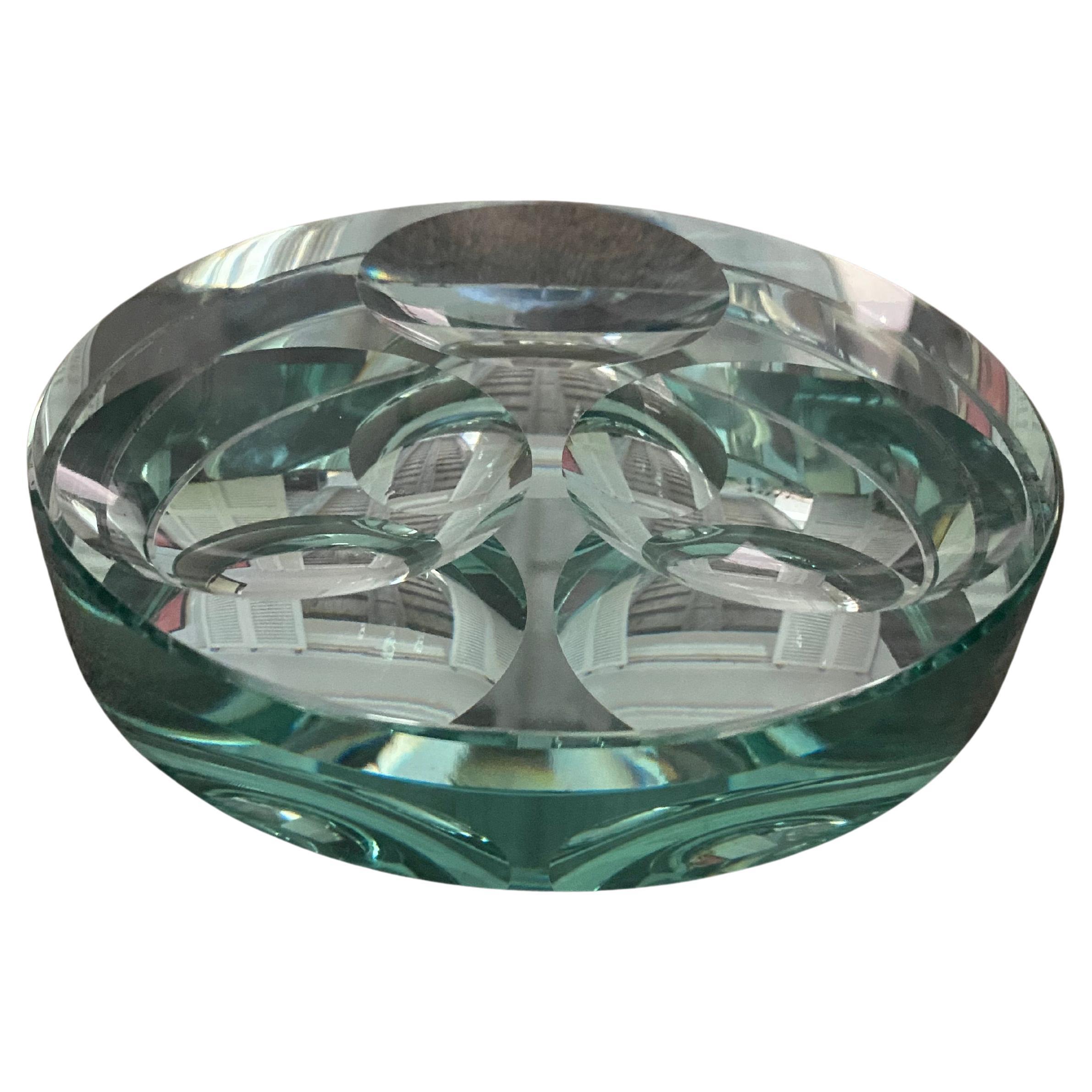 Fontana Arte vide poche dish Max Ingrand 1960 mid century Italy three concave For Sale