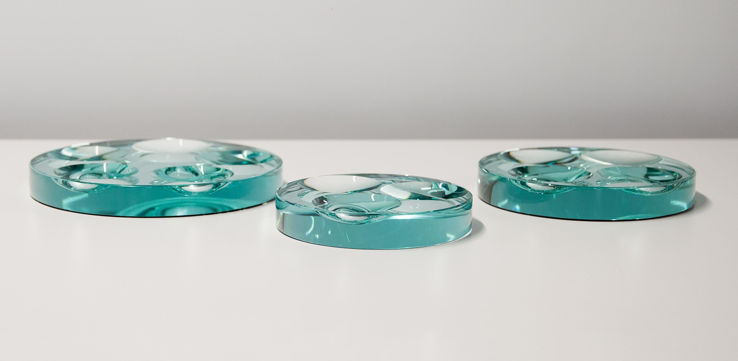 Set von 3 Fontana Arte Vide Poche-Glasschalen, 1960 im Zustand „Gut“ im Angebot in Munich, DE