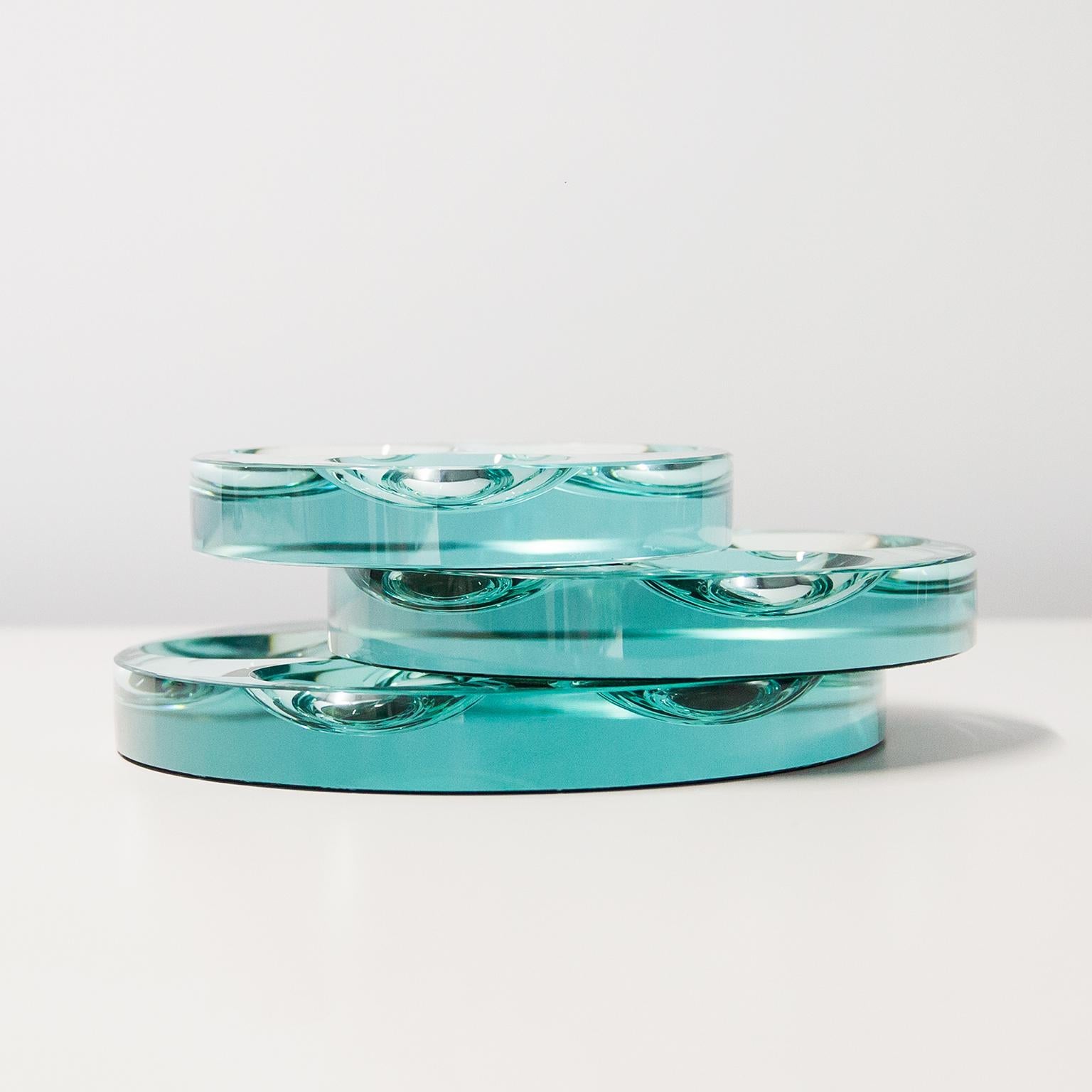 Set von 3 Fontana Arte Vide Poche-Glasschalen, 1960 im Angebot 1