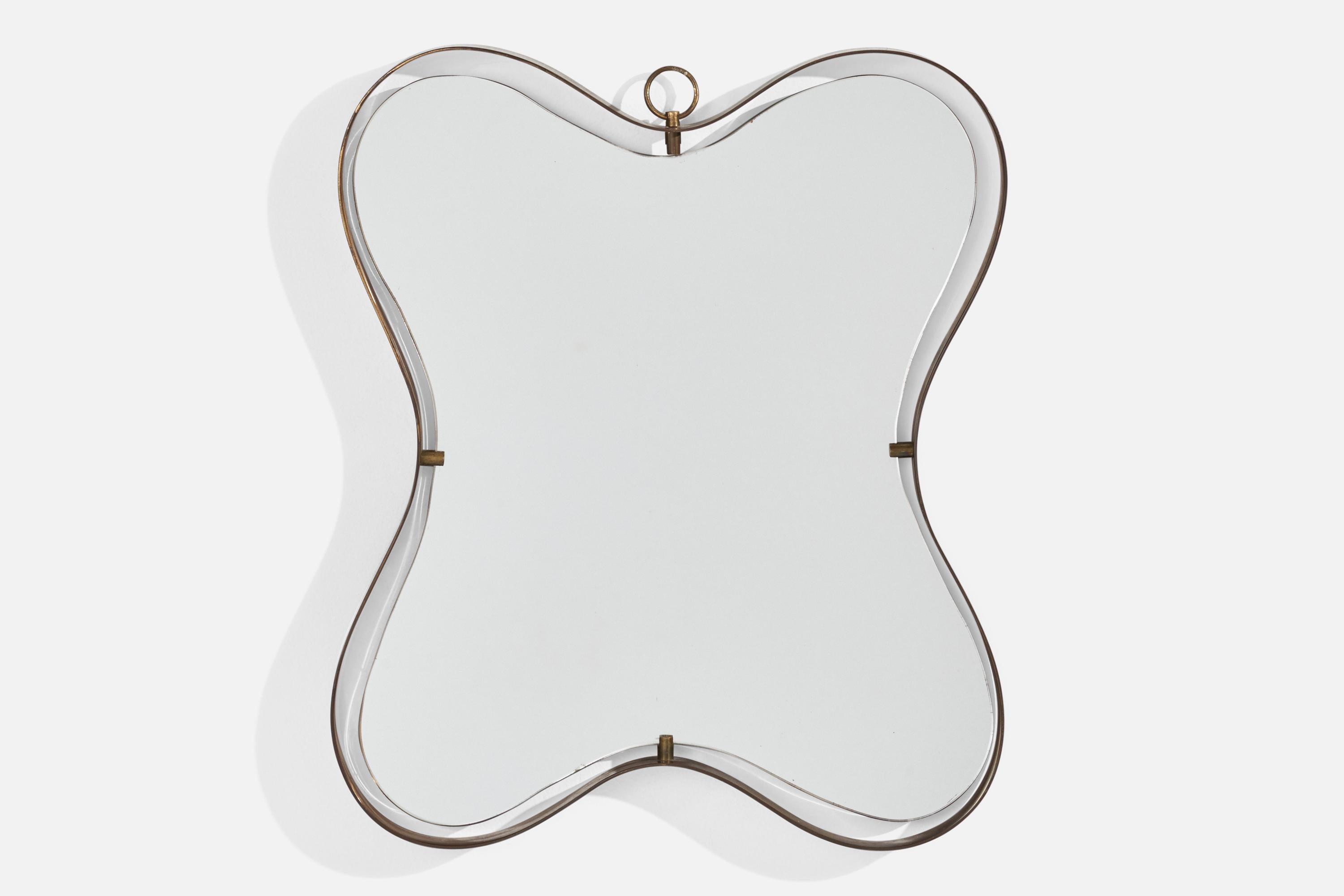Ein organischer Wandspiegel, entworfen und hergestellt von Fontana Arte, Italien, 1940er Jahre.