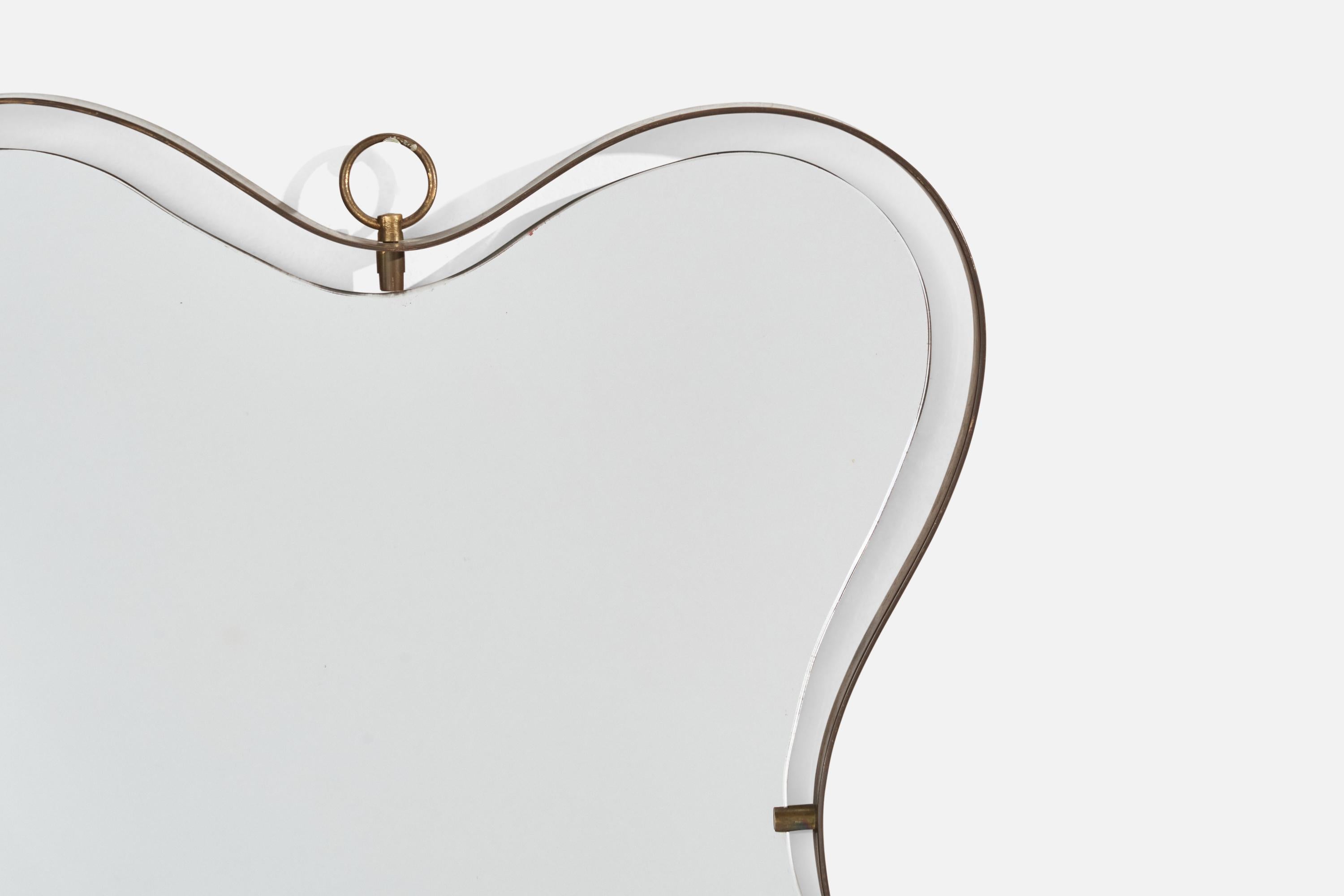 Fontana Arte, Wandspiegel, Messing, Glas, Italien, 1940er Jahre im Zustand „Gut“ im Angebot in High Point, NC