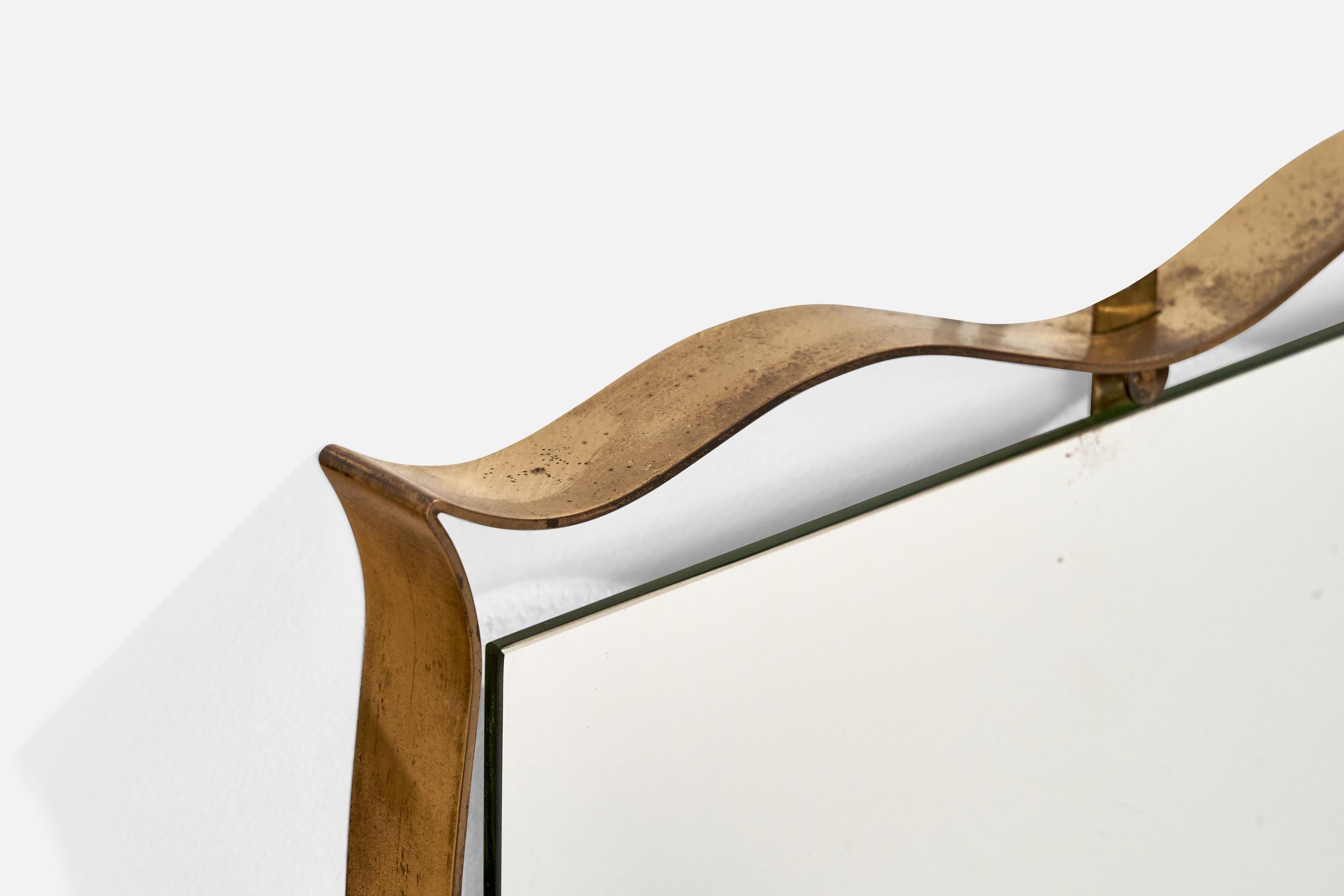 Italiano Fontana Arte, Specchio da parete, Ottone, Italia, anni '40 in vendita