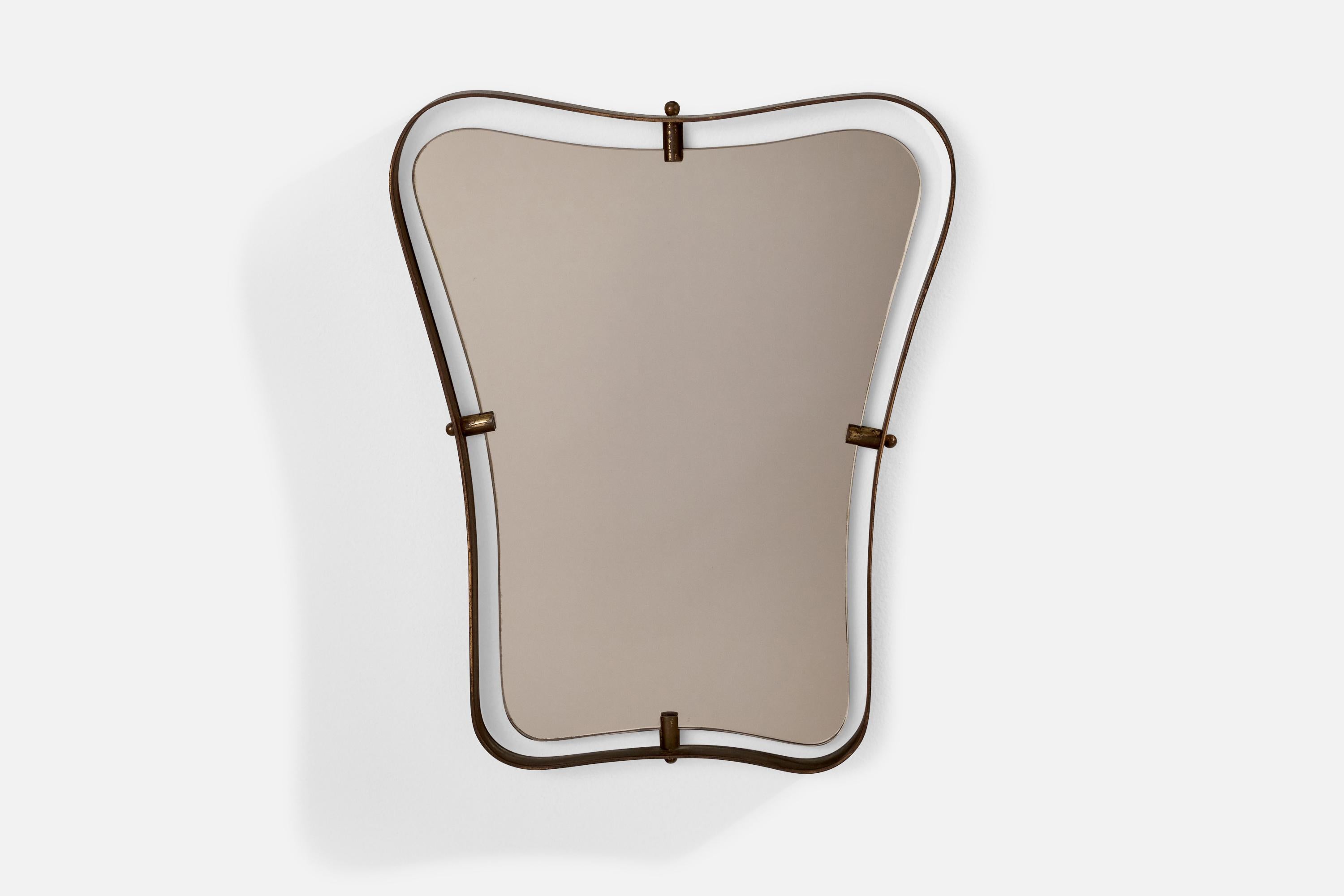 Fontana Arte, Espejo de pared, Latón, Italia, Década de 1940 Moderno de mediados de siglo en venta