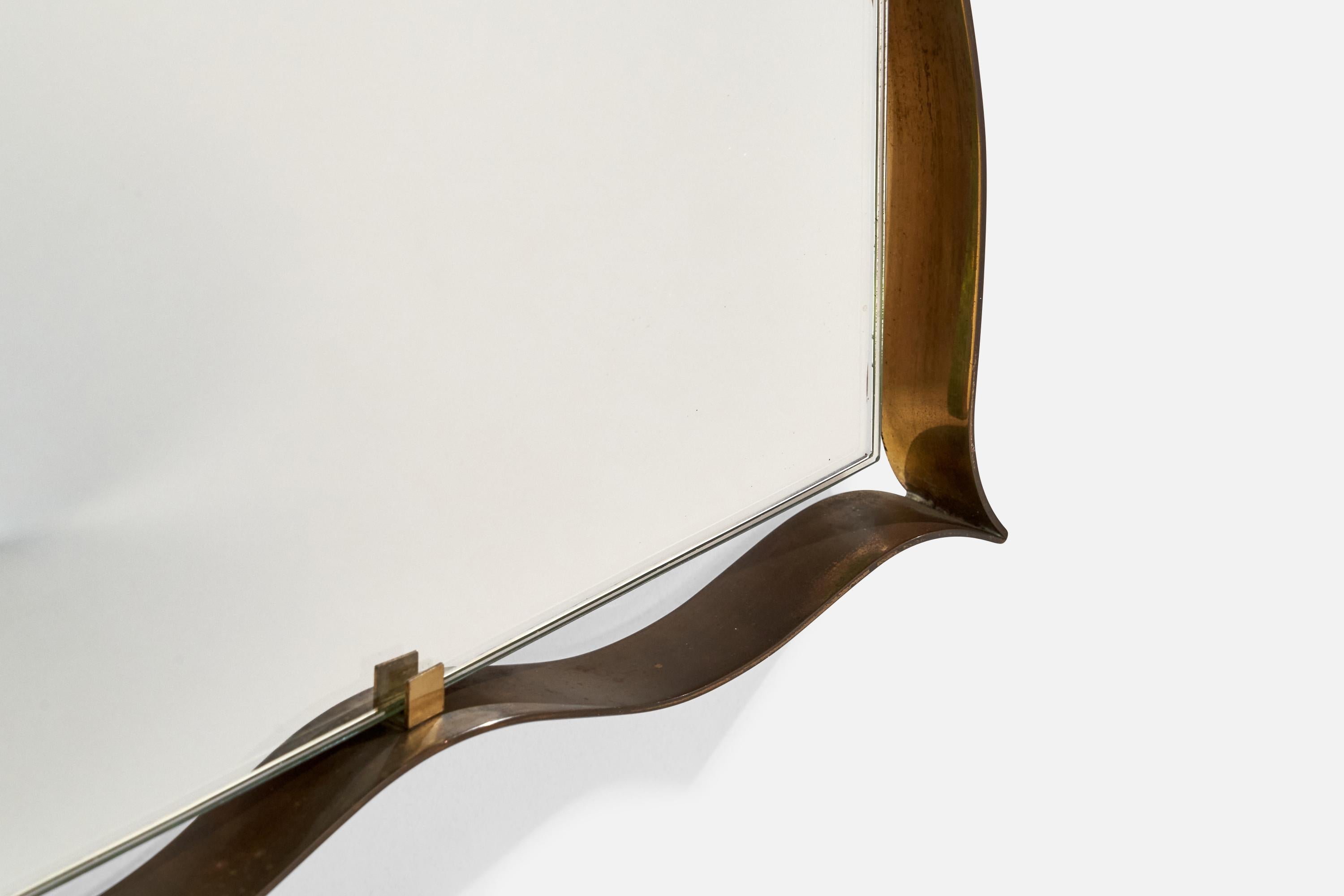Fontana Arte, Specchio da parete, Ottone, Italia, anni '40 in vendita 1