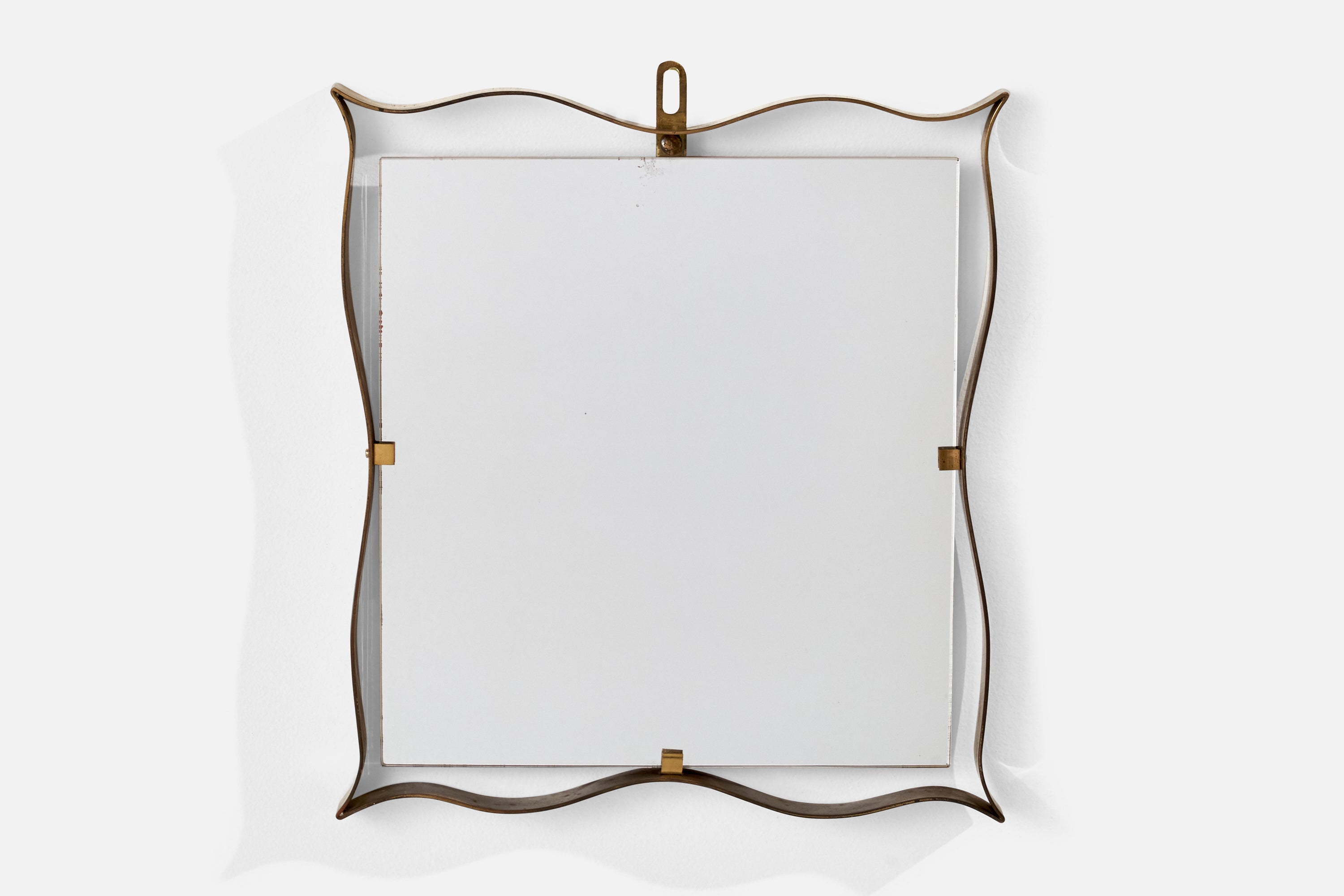 Fontana Arte, Wall Mirror, Brass, Italy, 1940s For Sale