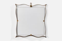 Fontana Arte, Wall Mirror, Brass, Italy, 1940s