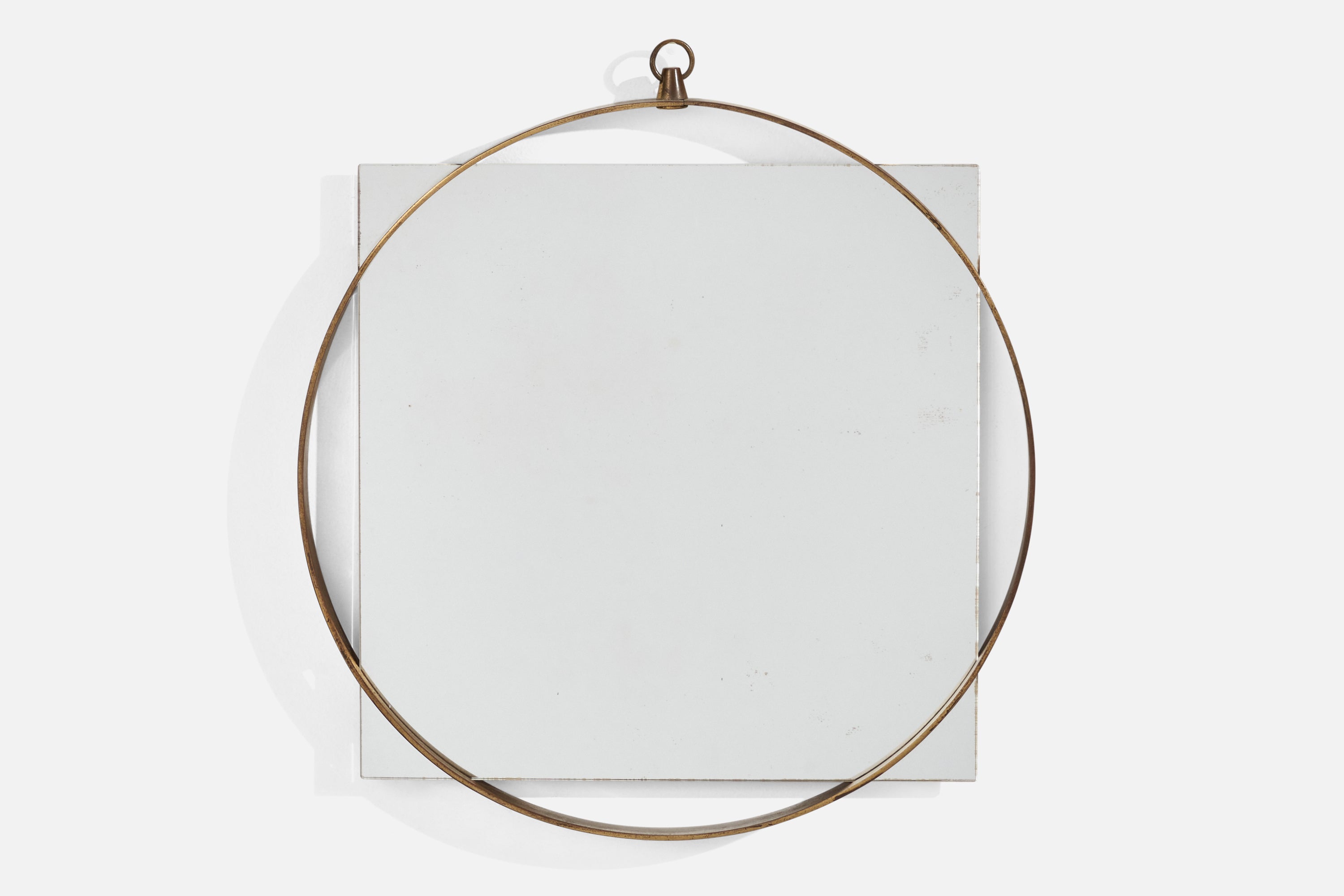 Fontana Arte, Wall Mirror, Brass, Italy, 1940s For Sale